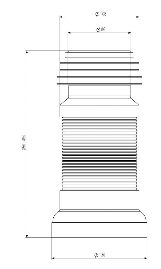 Гнучке підведення для випуску унітазу