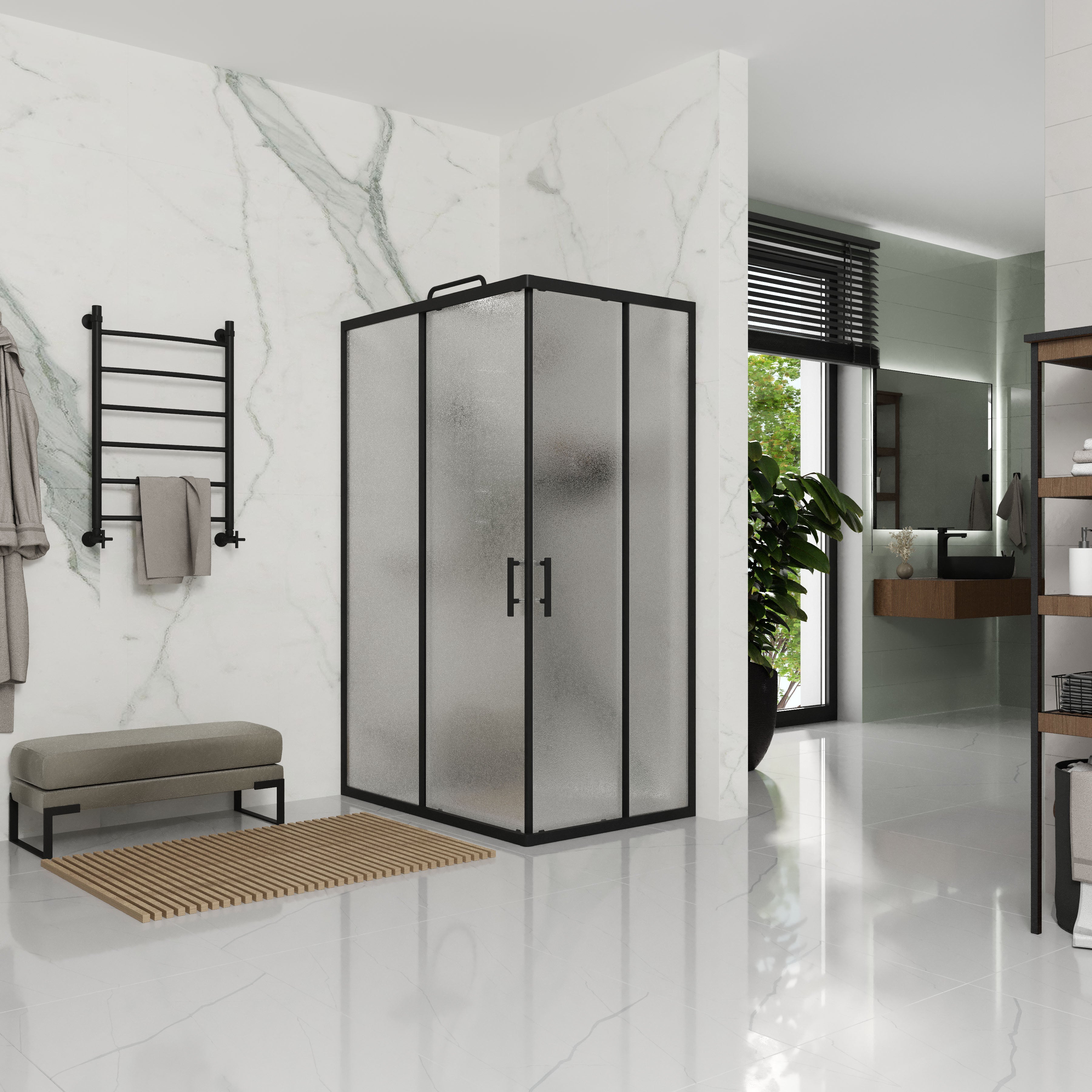 G12080SGB Душова кабіна GRACE прямок. чорна 1200x800x1900 мм скло grape