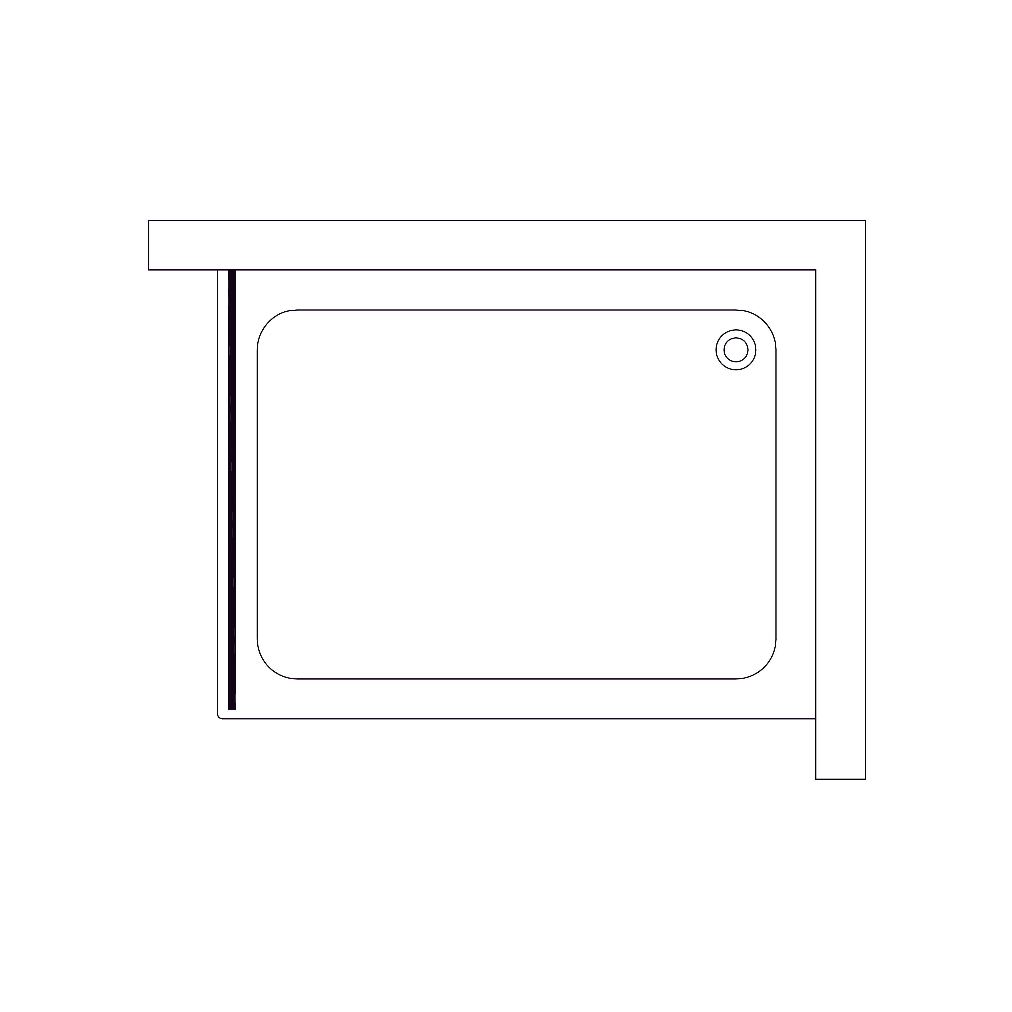 S90GB Бічна панель чорна 900x1900 мм скло grape