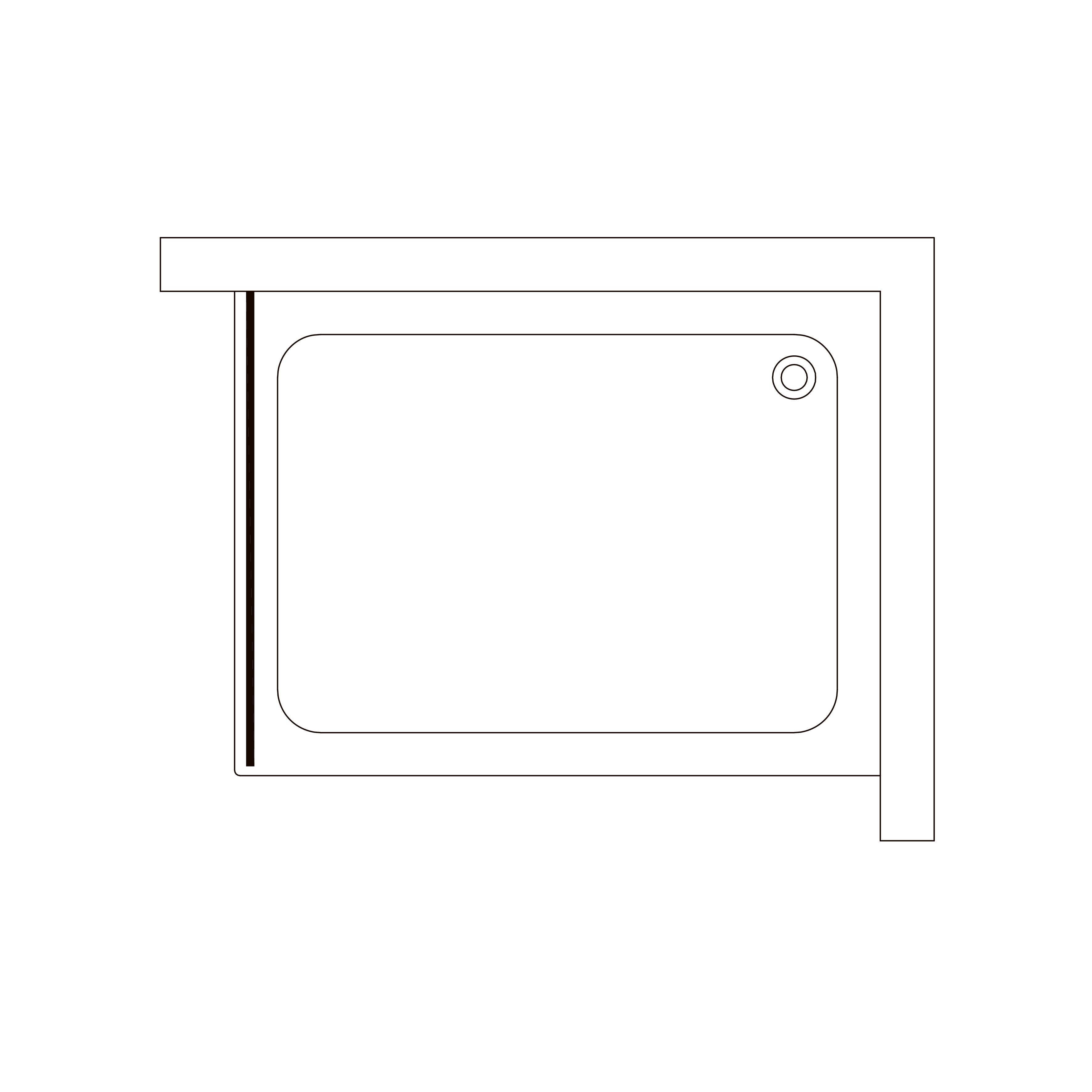 S90G Fixed side panel 900x1900 mm, grape glass