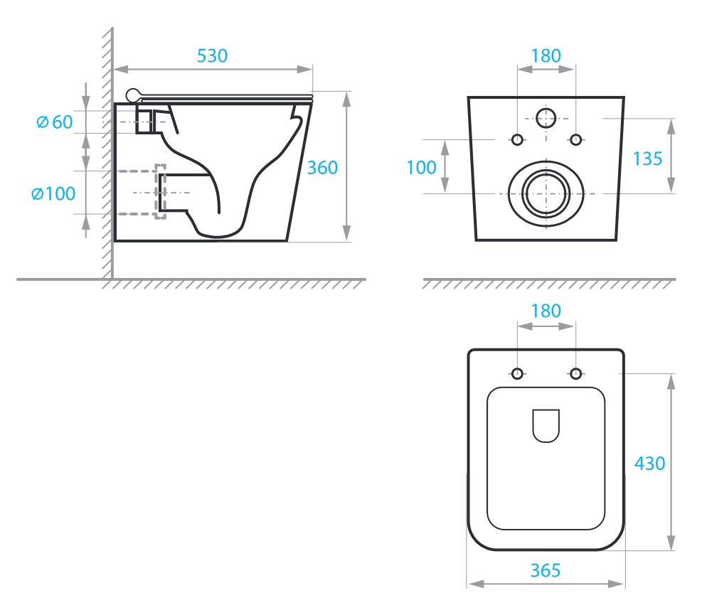 Cube Inodoro suspendido con asiento Soft-close