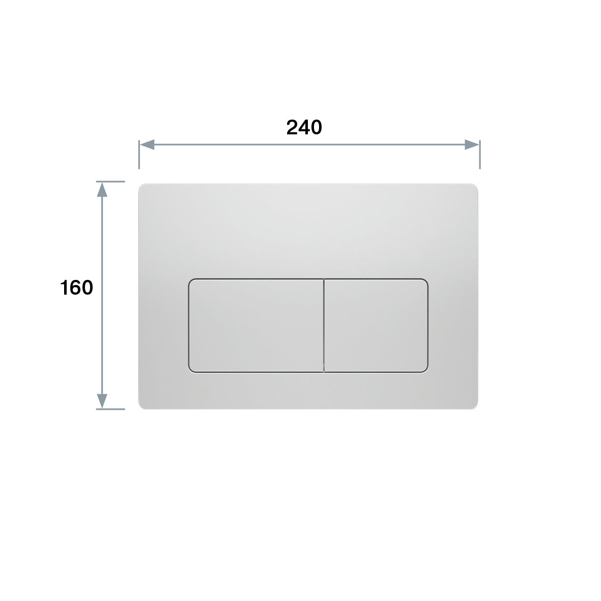 Kvadro Pro New flush panel, glossy chrome