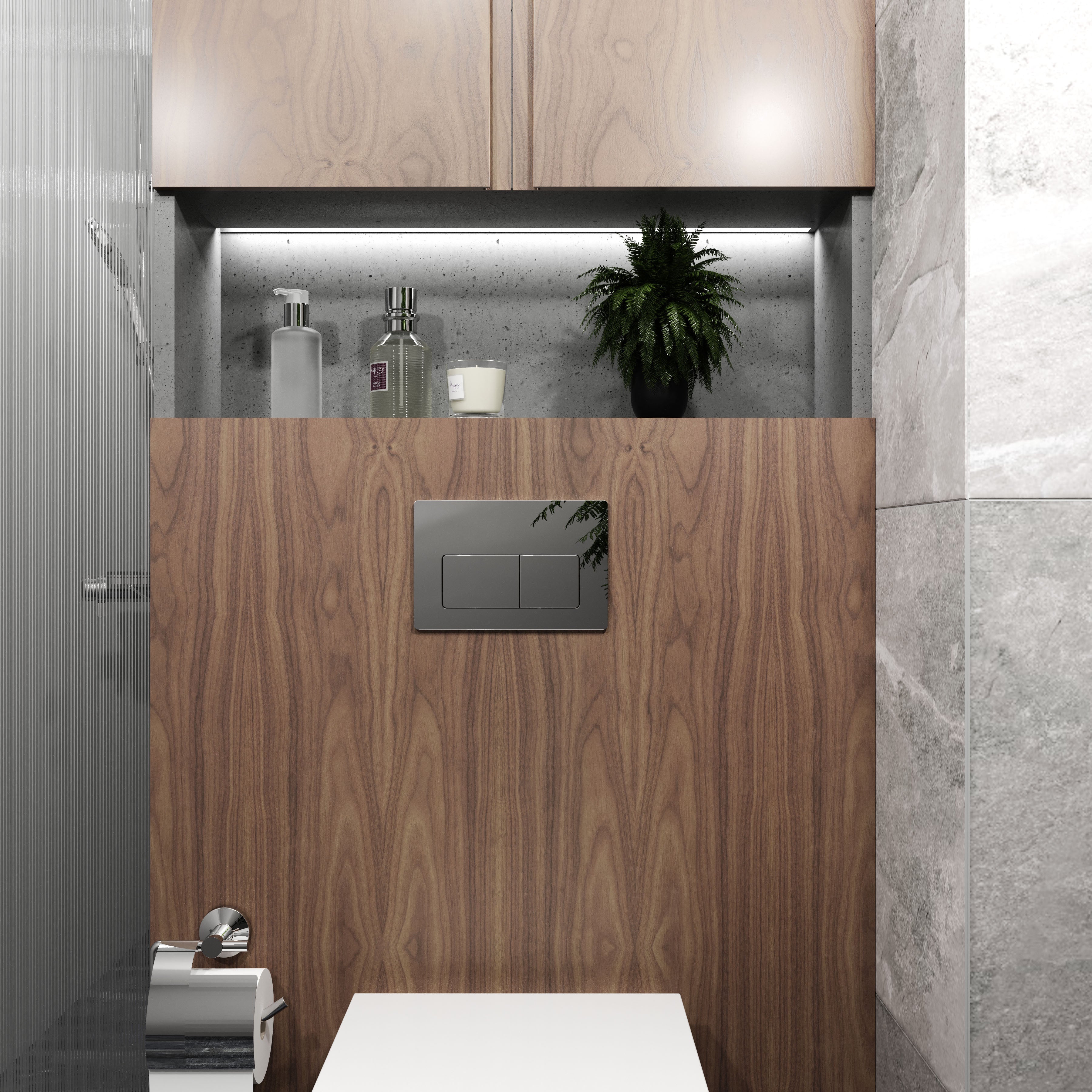 Kvadro Pro New flush panel, glossy chrome