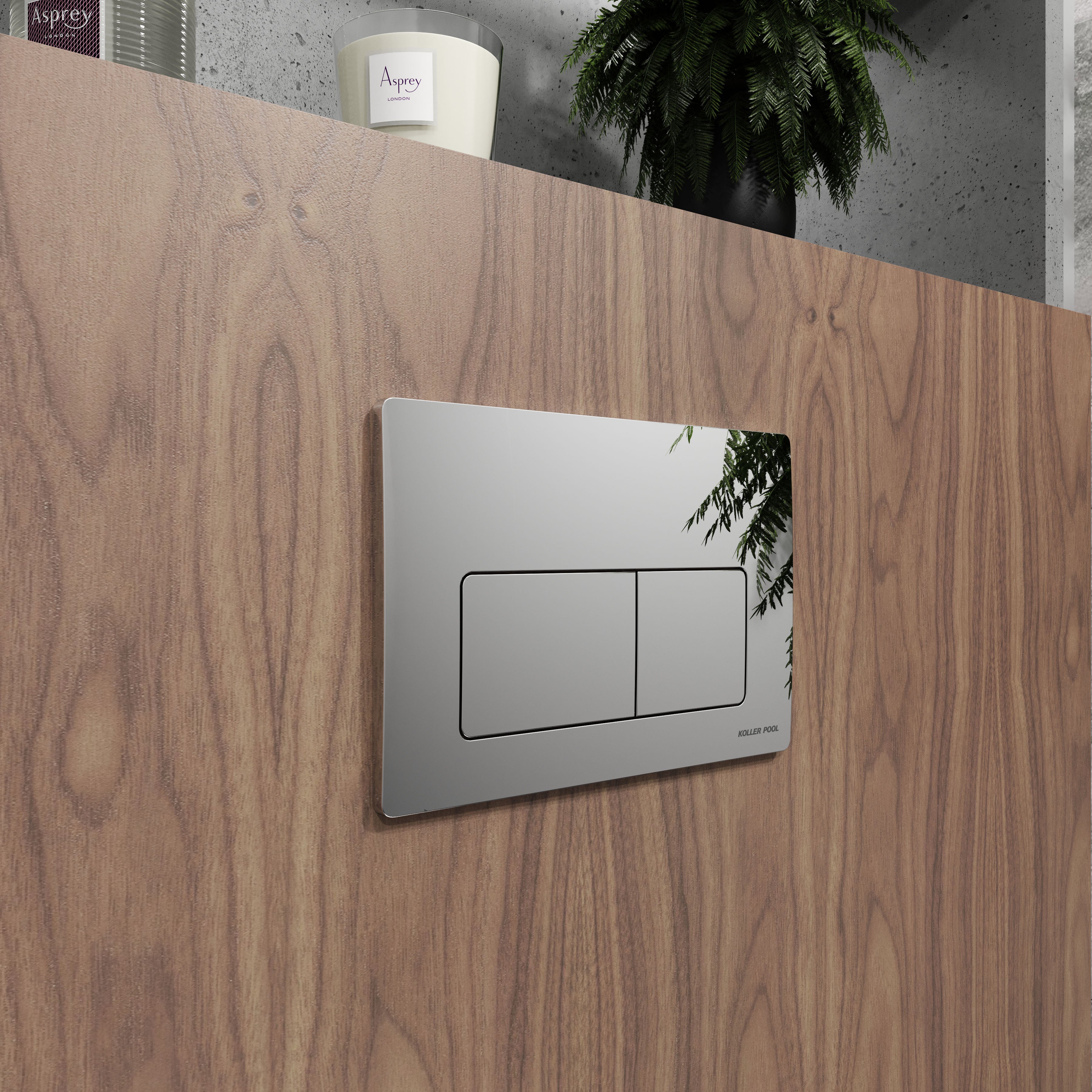 Kvadro Pro New flush panel, glossy chrome