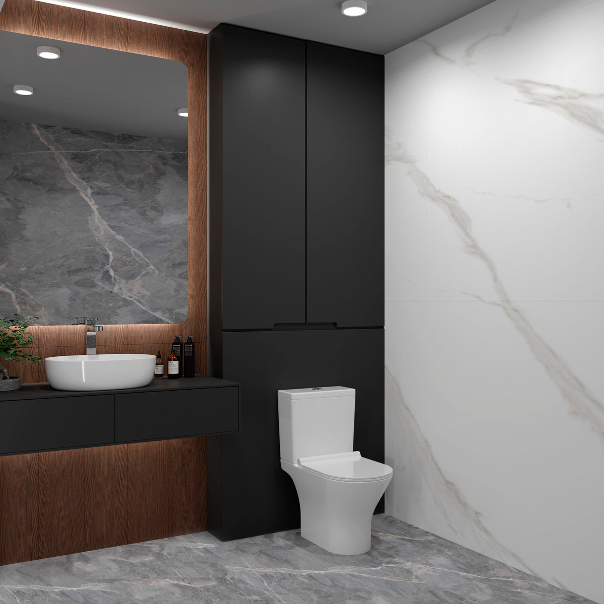 Edge New Compact: floor-standing toilet with Soft-close seat + cistern (PRO)