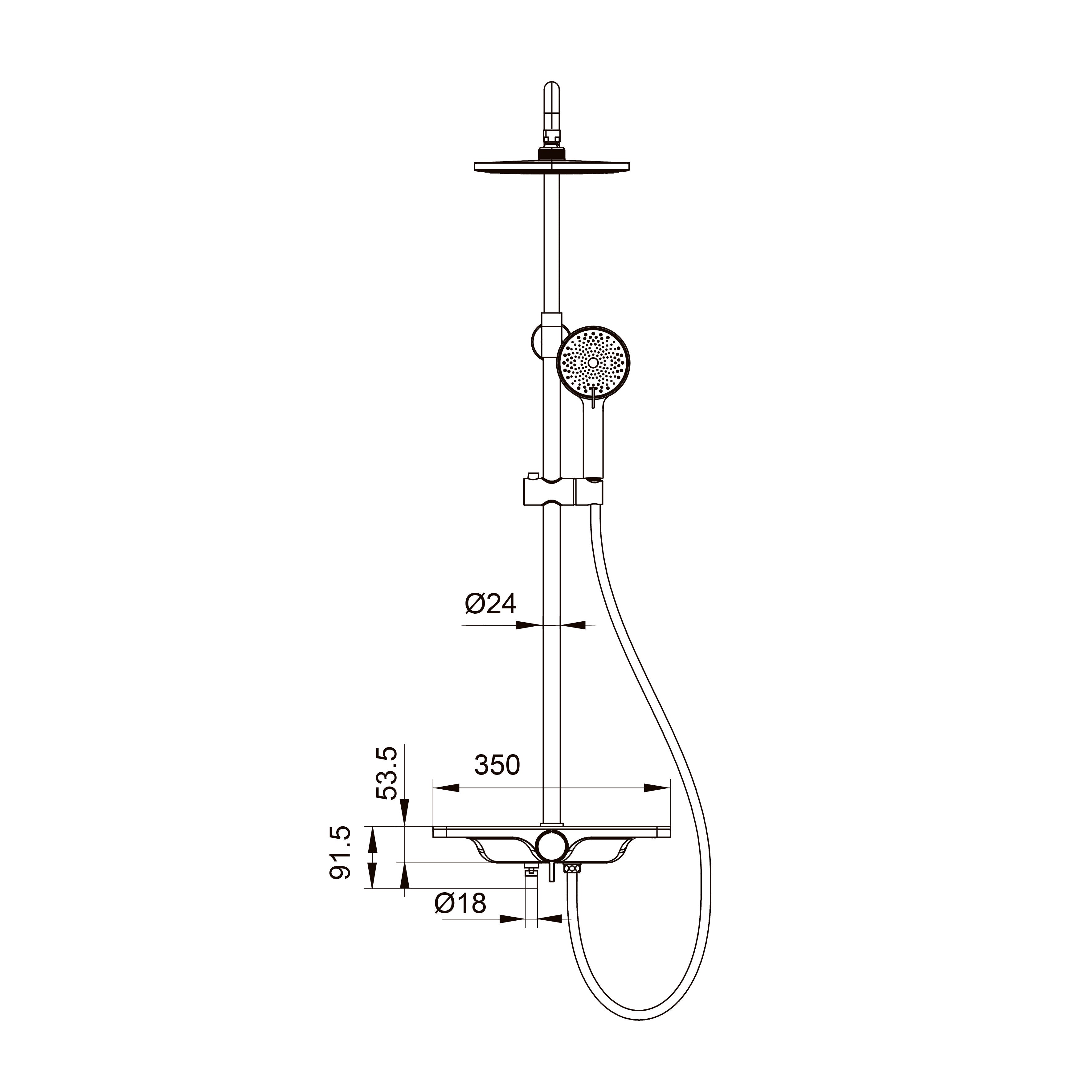 Trend New Duschsystem mit Thermostat, Mattschwarz
