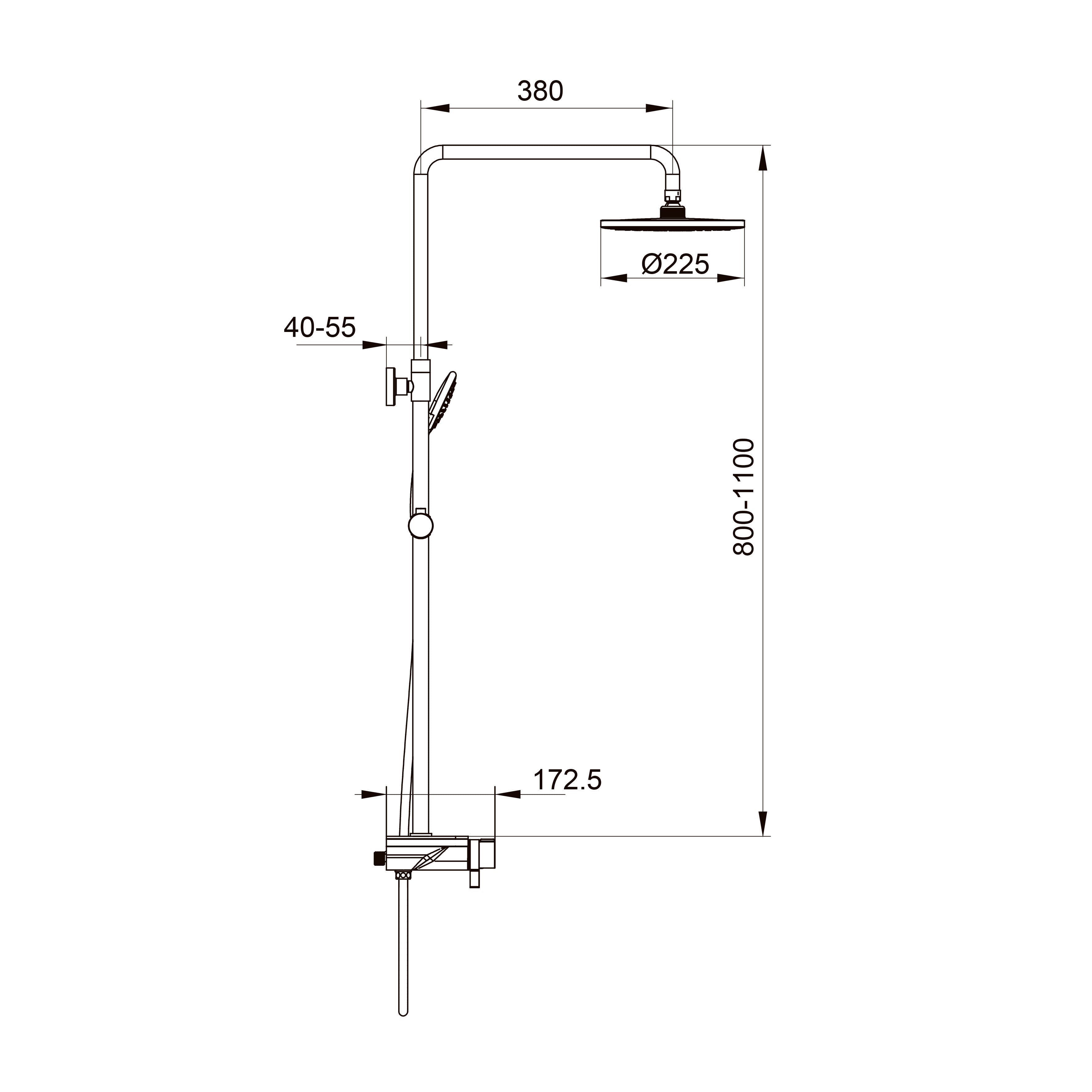 Trend New Duschsystem, Chrom