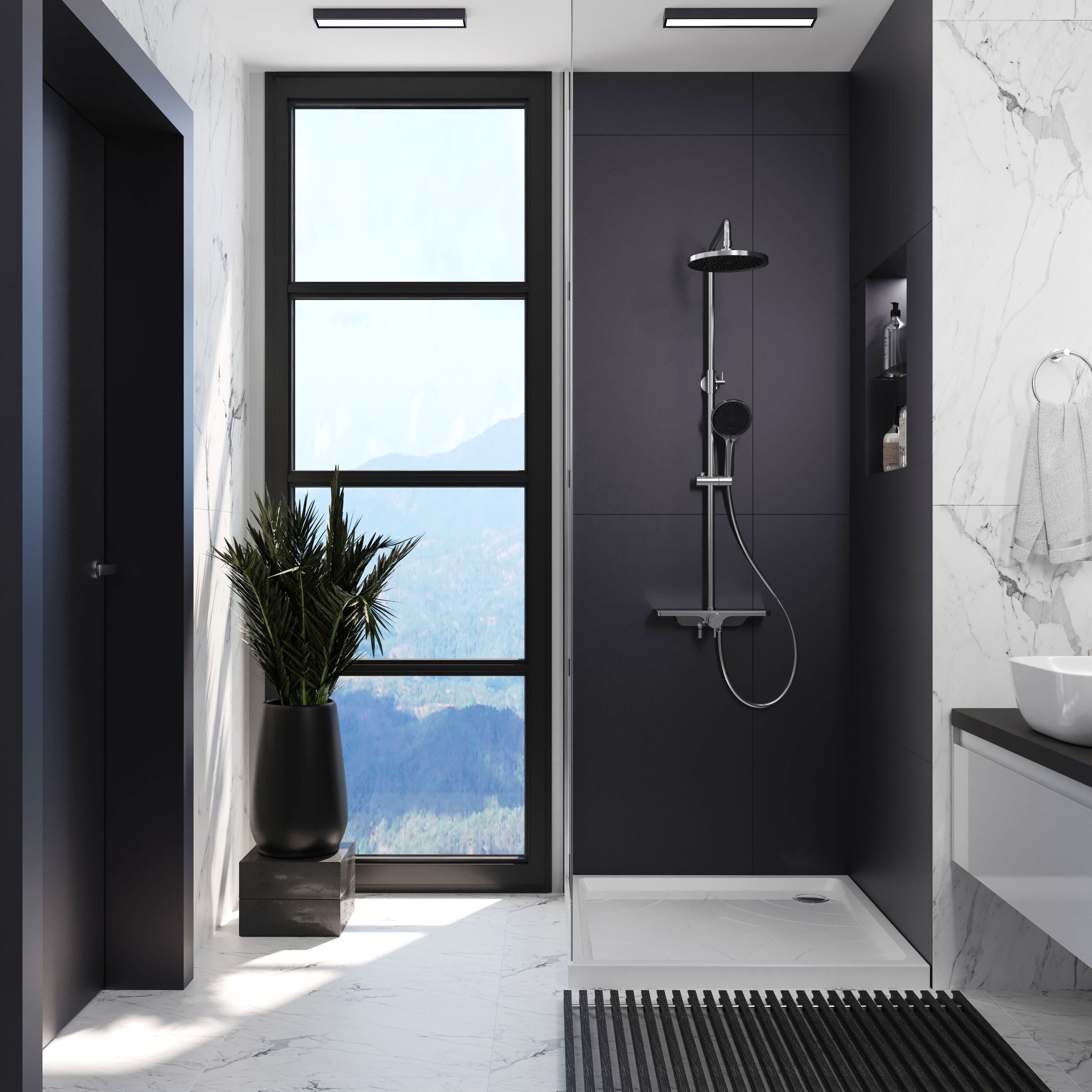 Trend New shower system, chrome