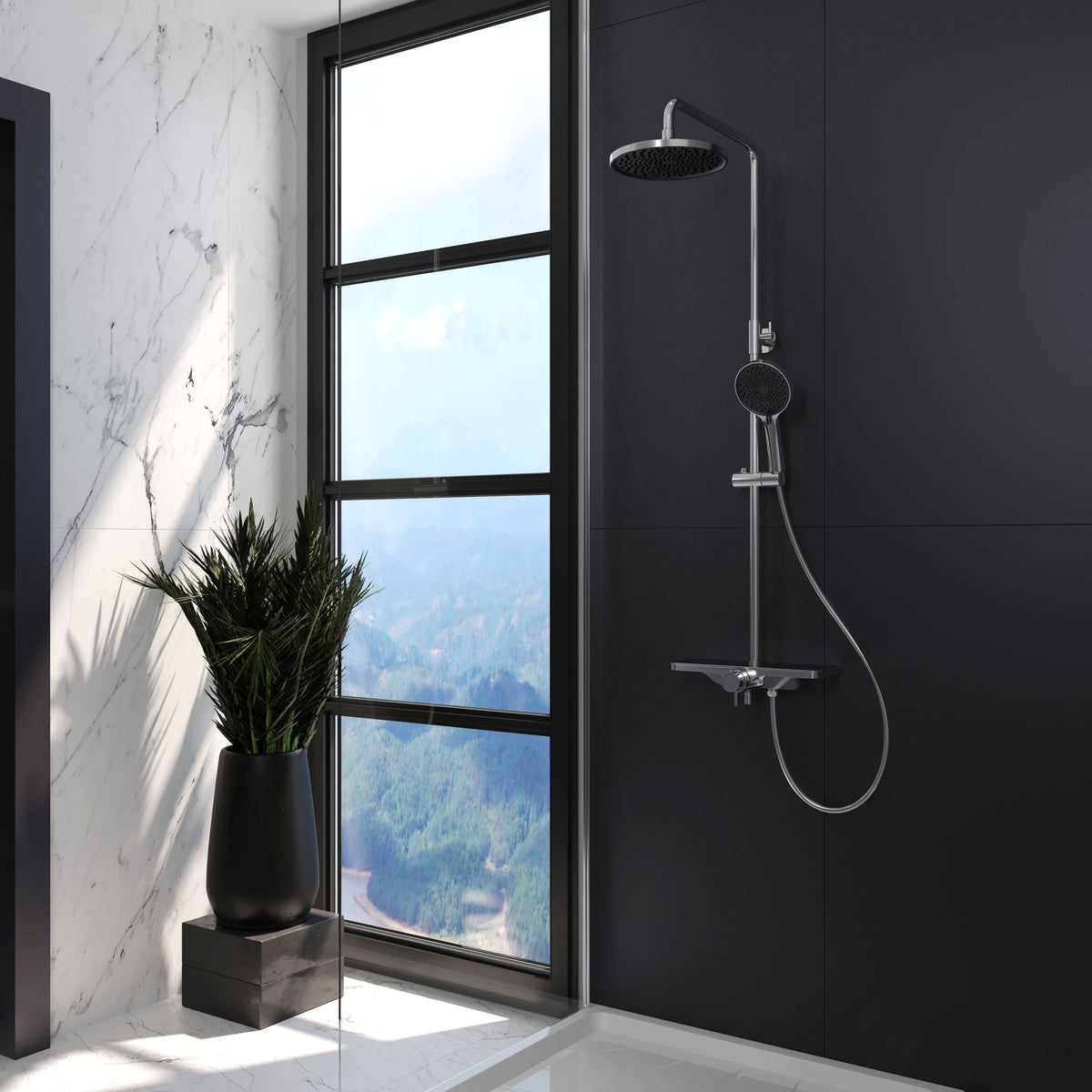 Trend New shower system, chrome