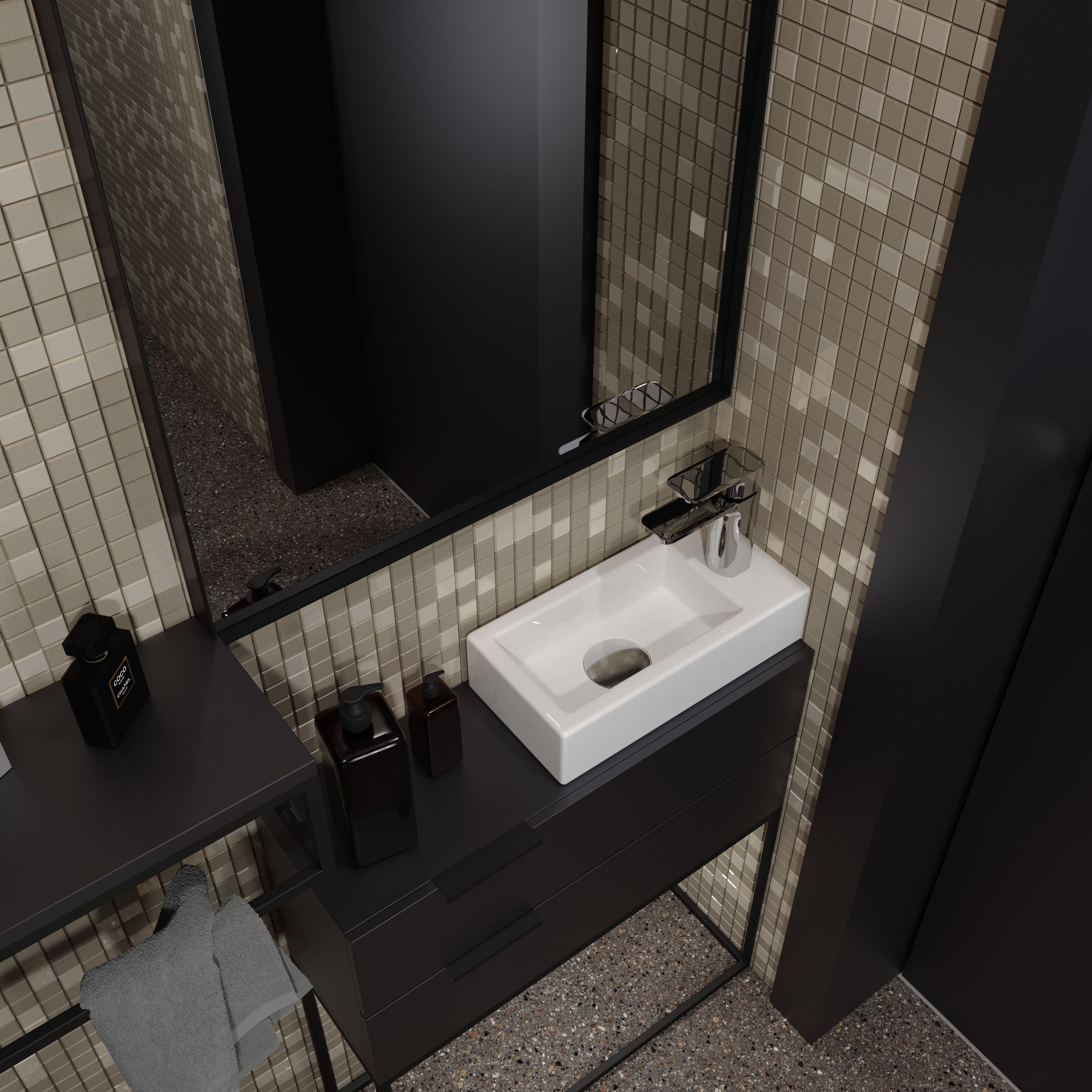 Kvadro умивальник 370*185 R (правий)