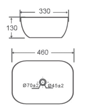 Orion Black Line Lavabo 460×330×130 mm