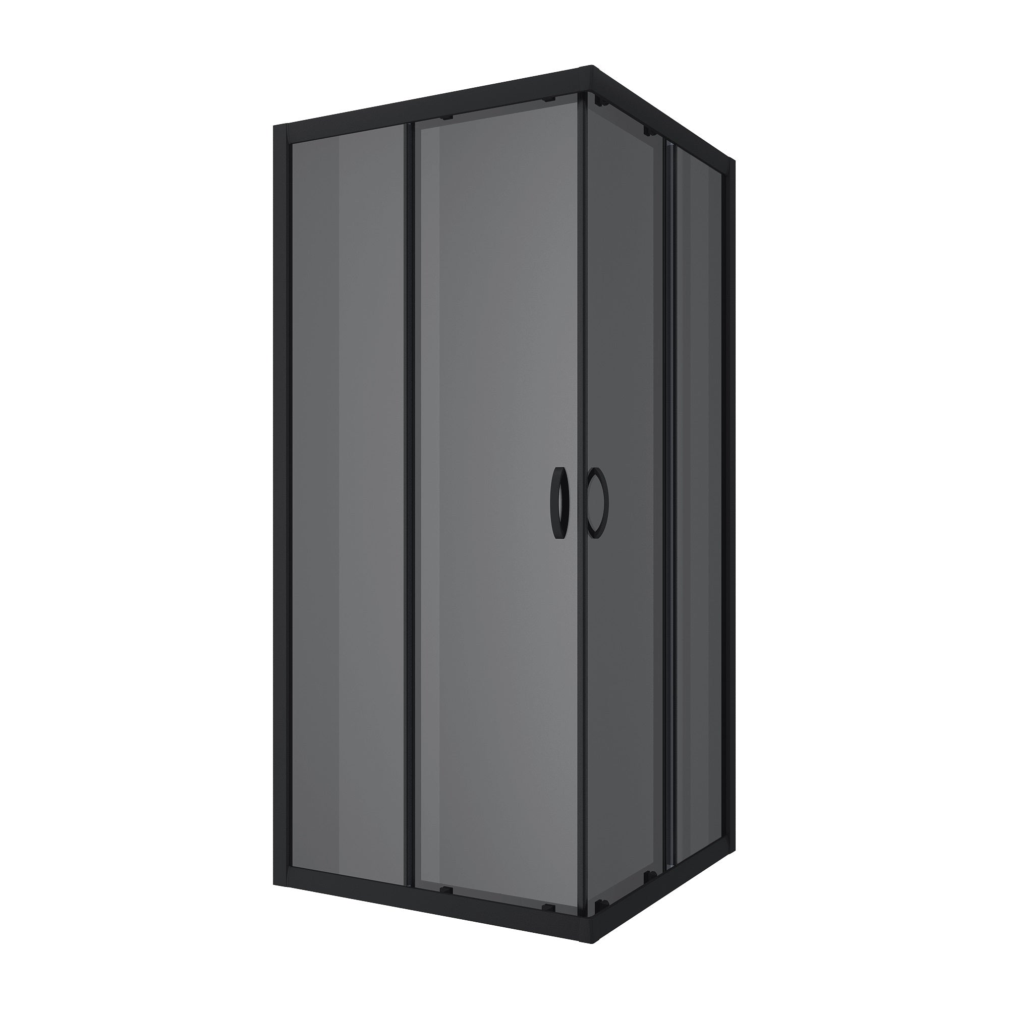 GP90BGR Душова кабіна квадратна GRACE PRO Black matt 900x900x1950 скло 6мм GREY (двері розсувні)