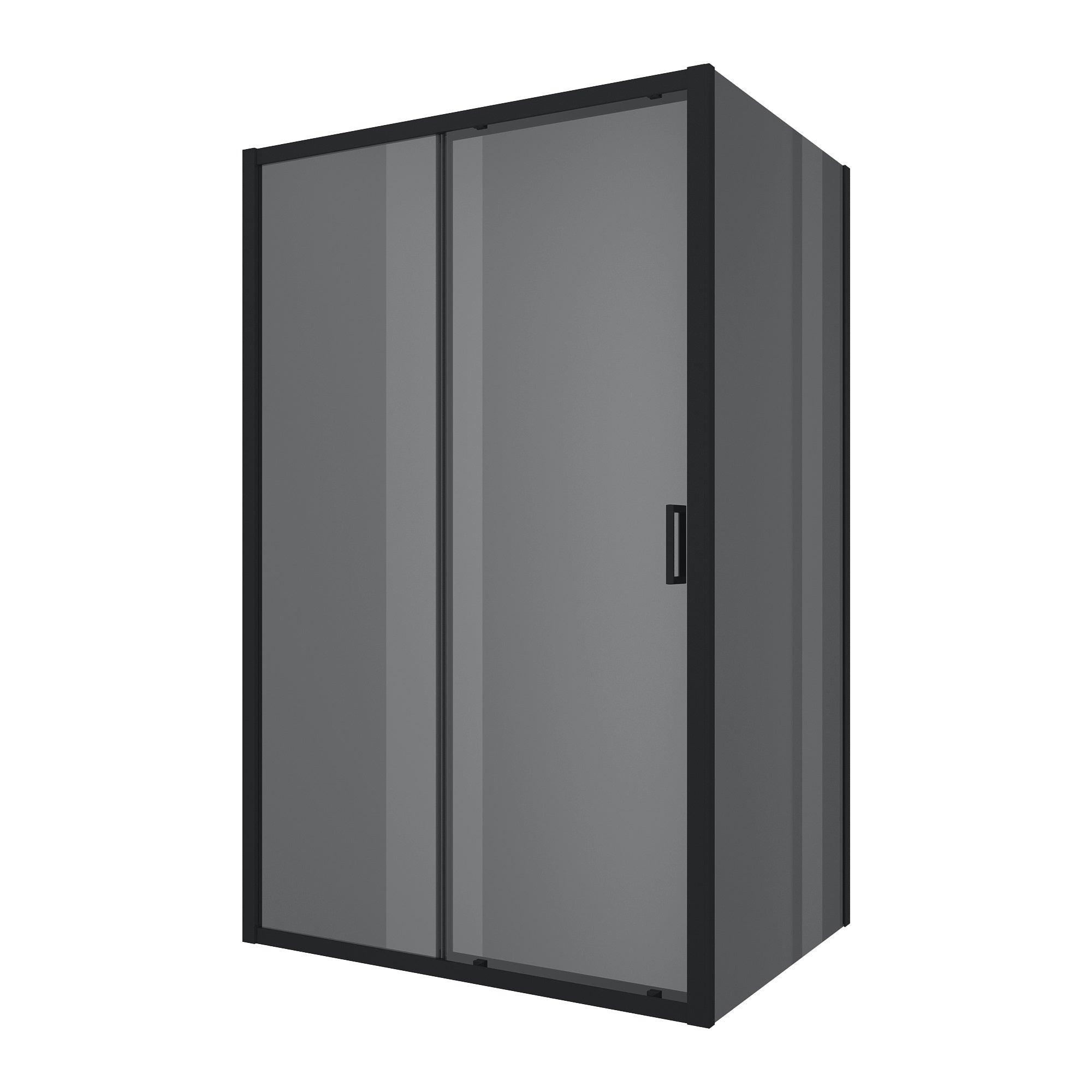 TP120BGR Душова кабіна TREND PRO прямокутна Black matt 1200x900x1950 скло 5мм GREY (двері розсувні)