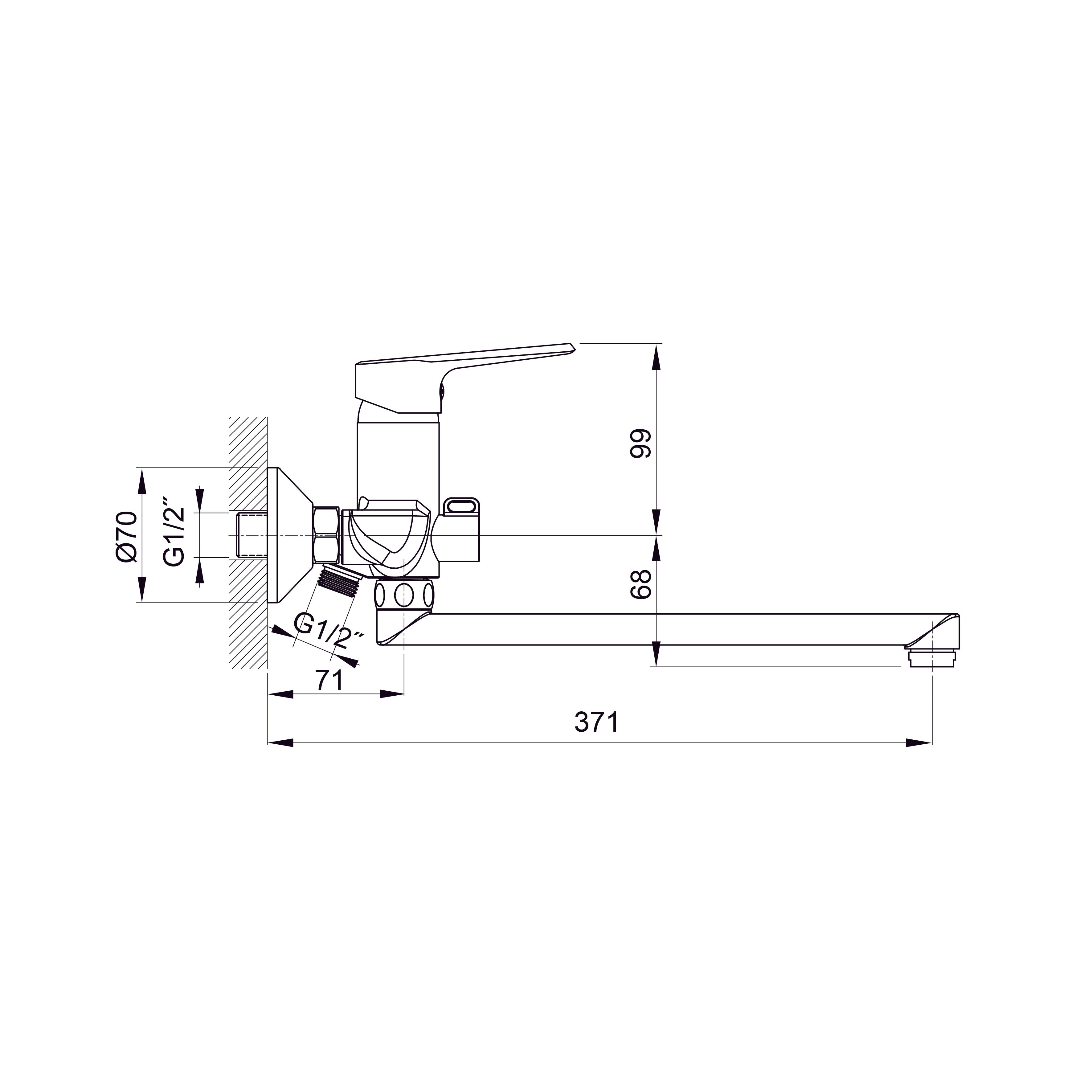 Edge змішувач універсальний довгий вилив