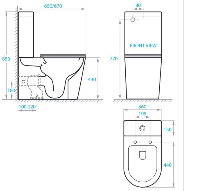 Grace kombi: stojící WC se sedátkem Soft-close + nádržka, matně černá