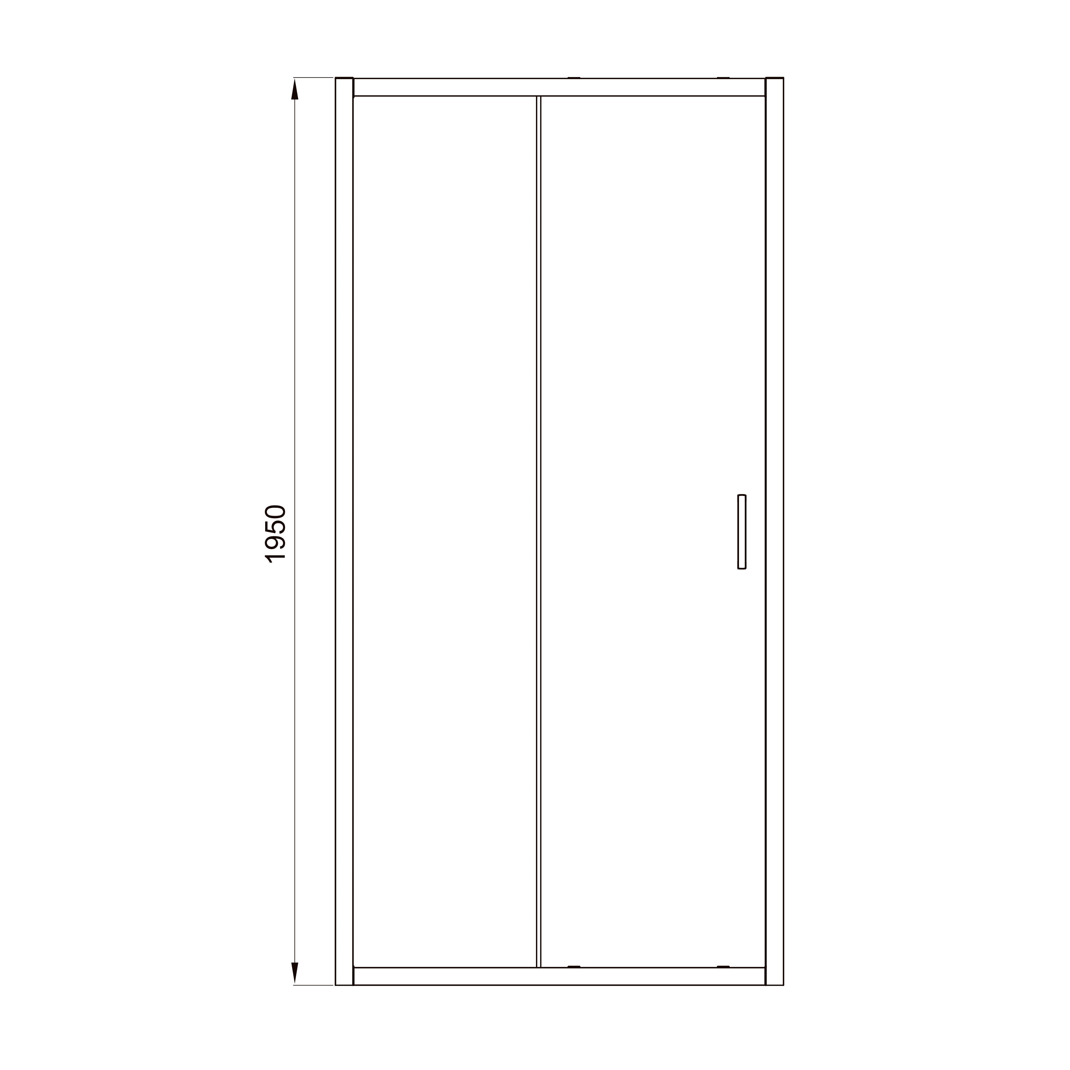 Line Pro sliding shower doors, two-piece, 1000mm, chrome, 6mm grape glass