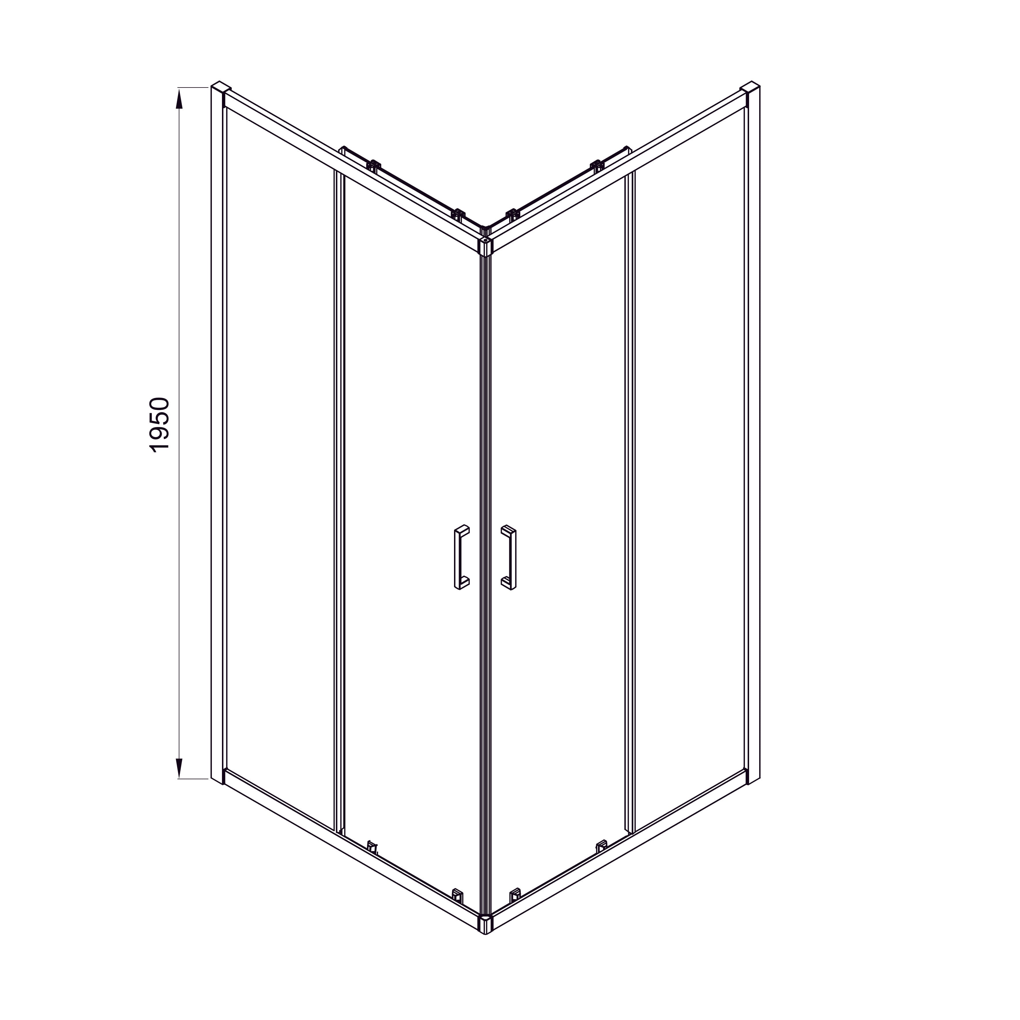 Line Cube Cabina de ducha cuadrada corredera 800×800 mm, cromo, cristal clear de 6 mm