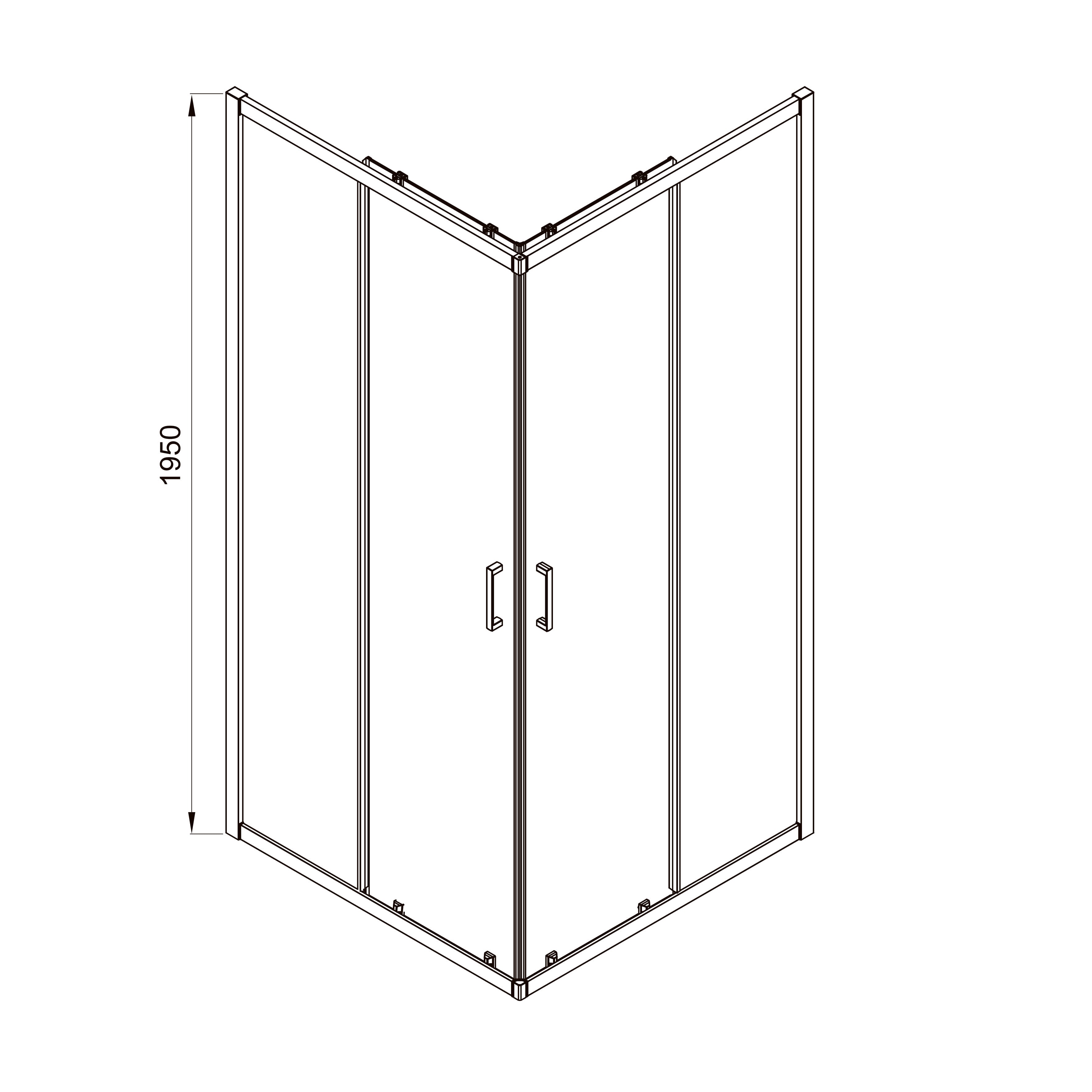 Line Cube Schiebeduschkabine, quadratisch, 800×800 mm, Chrom, Glas 6 mm Clear