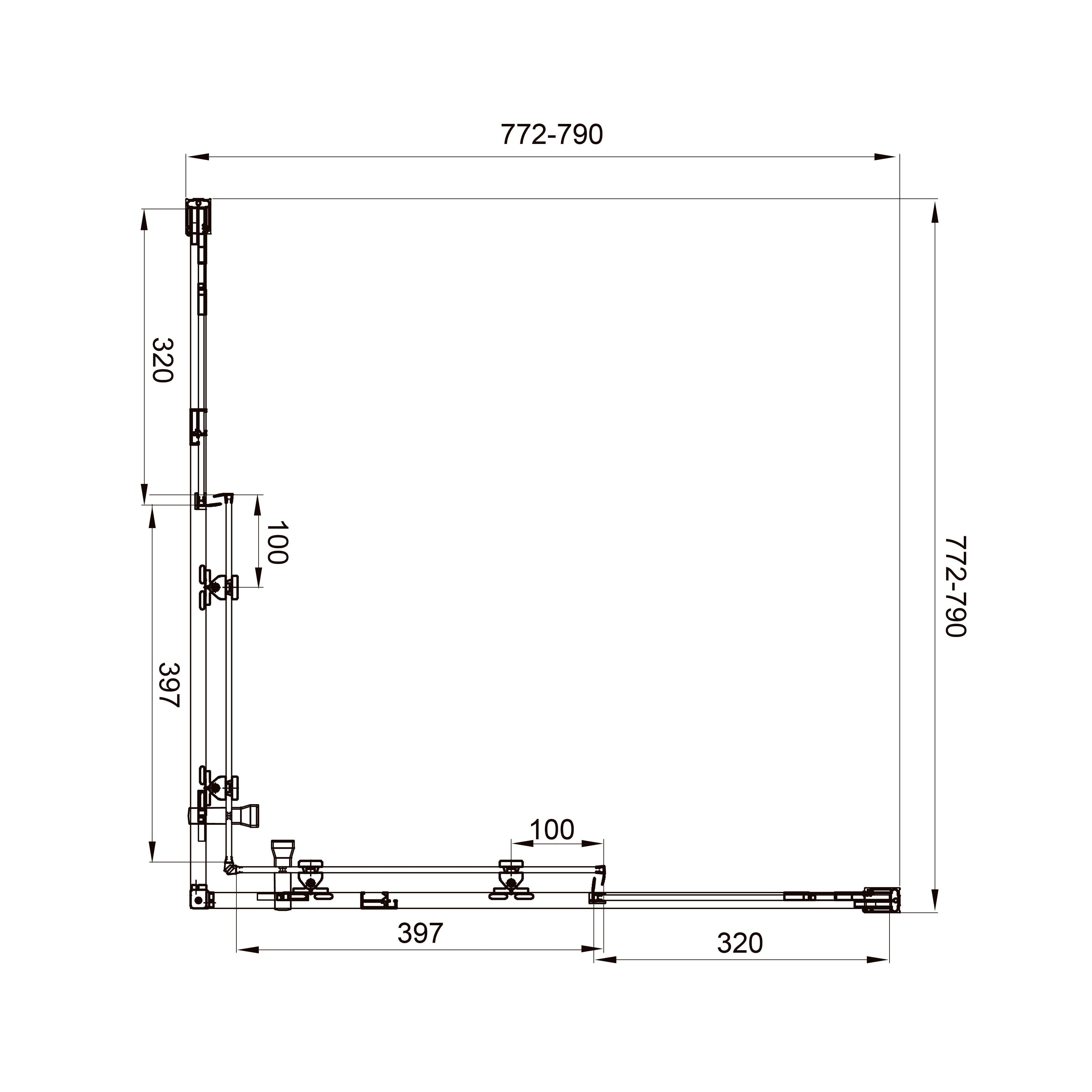 Line Cube Schiebeduschkabine, quadratisch, 800×800 mm, Chrom, Glas 6 mm Clear