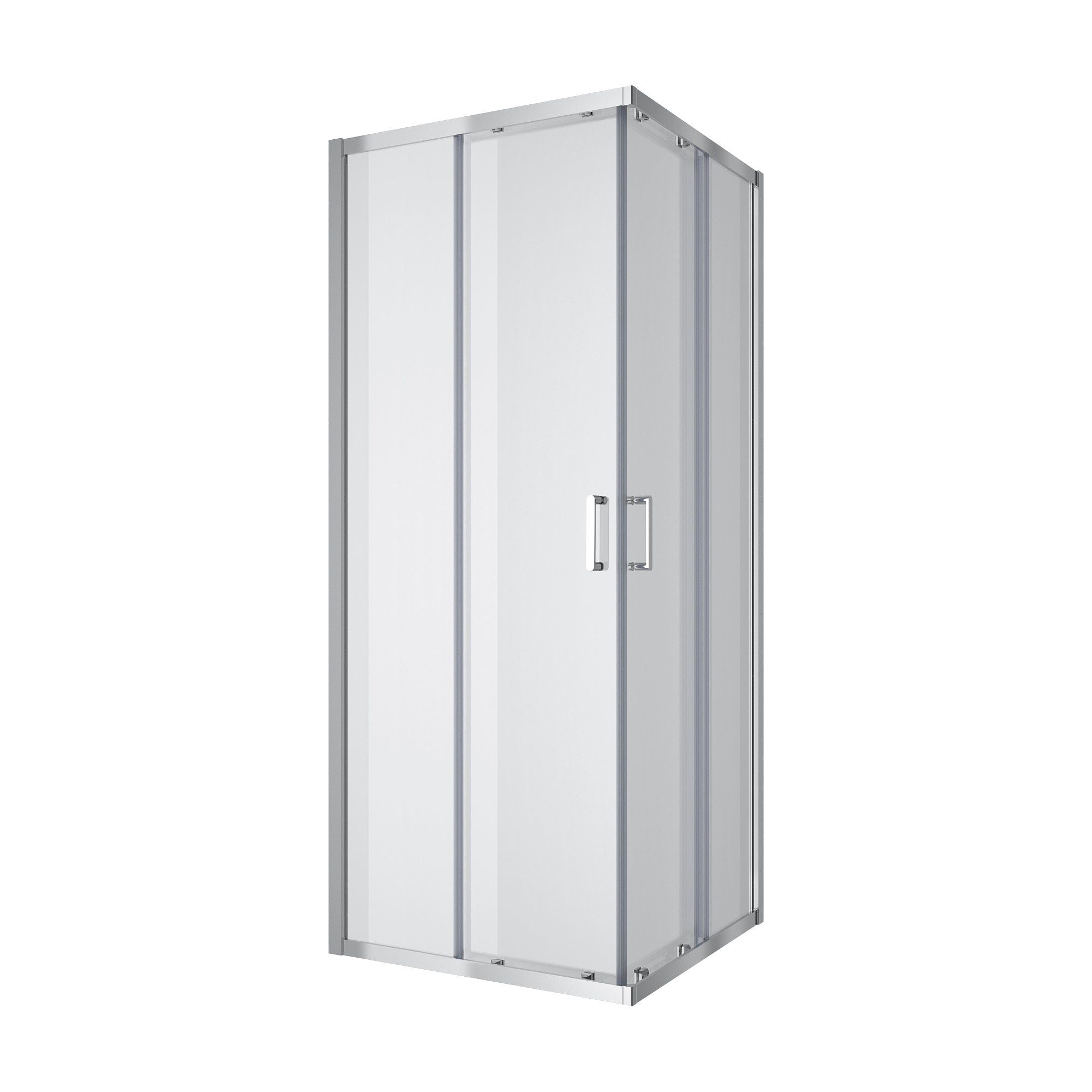 Line Cube Cabina de ducha cuadrada corredera 800×800 mm, cromo, cristal clear de 6 mm