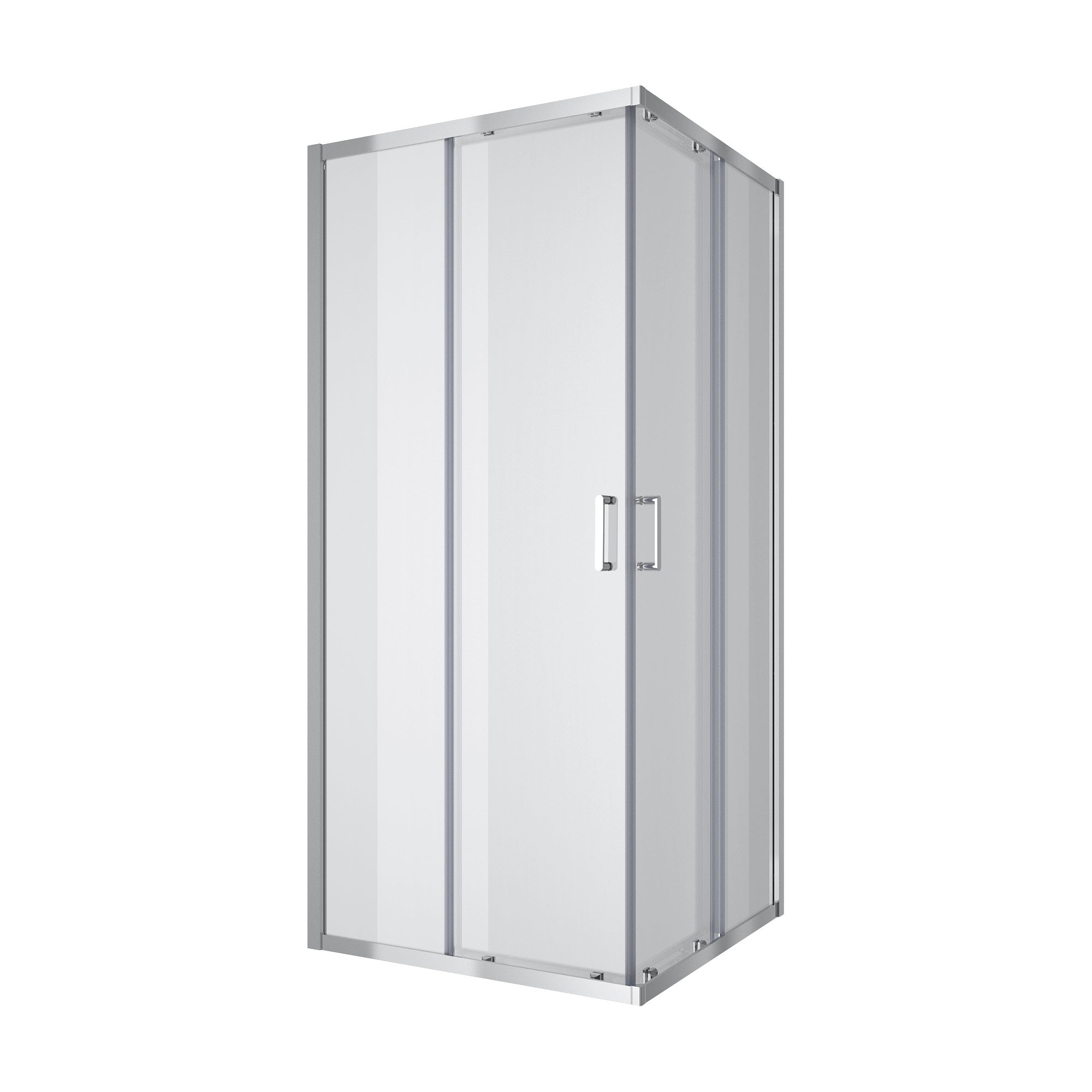 Line Cube Cabina de ducha cuadrada corredera 900×900 mm, cromo, cristal clear de 6 mm