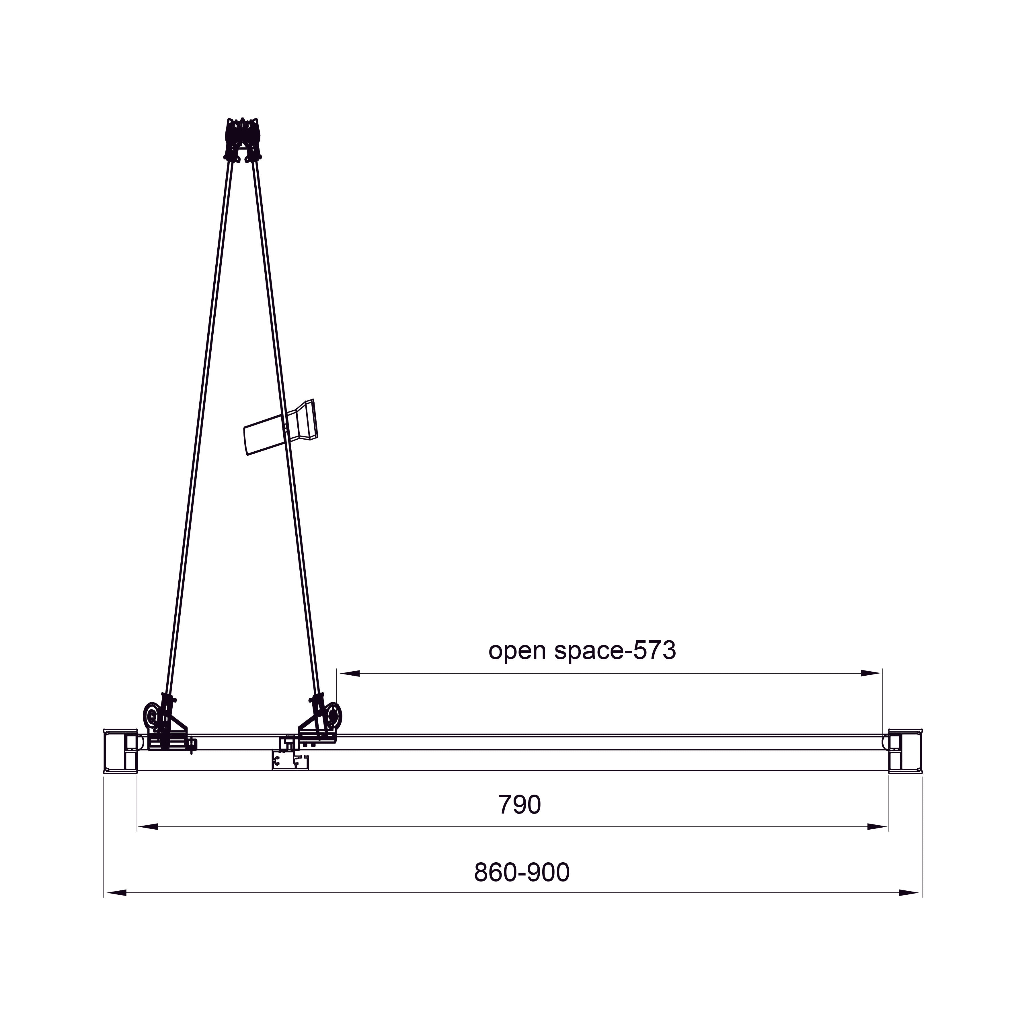Line Pro Drzwi prysznicowe dwusekcyjne 900 mm, czarny mat, szkło 6 mm clear