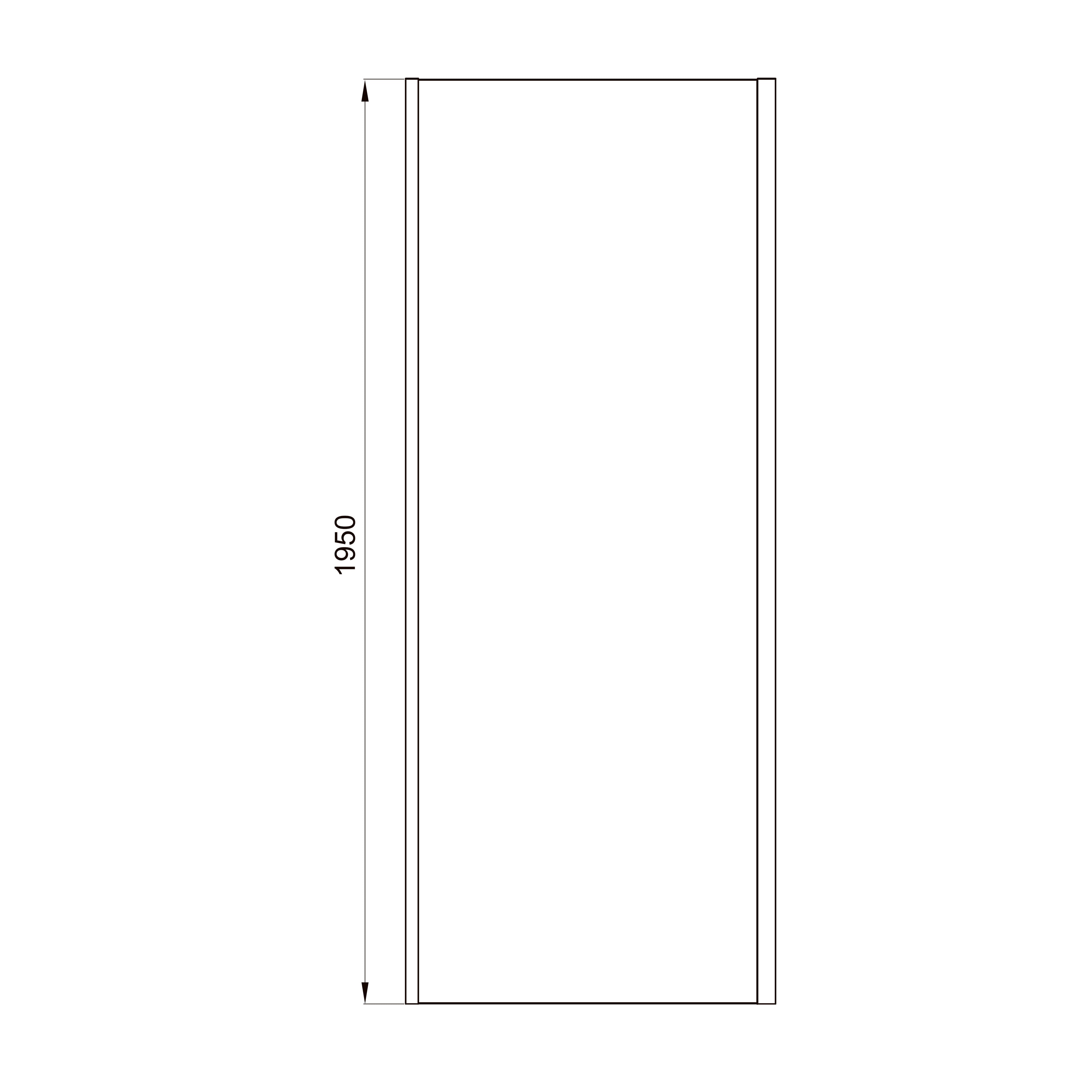 Line Pro Fixed side panel, 800mm, black matt, 6mm clear glass