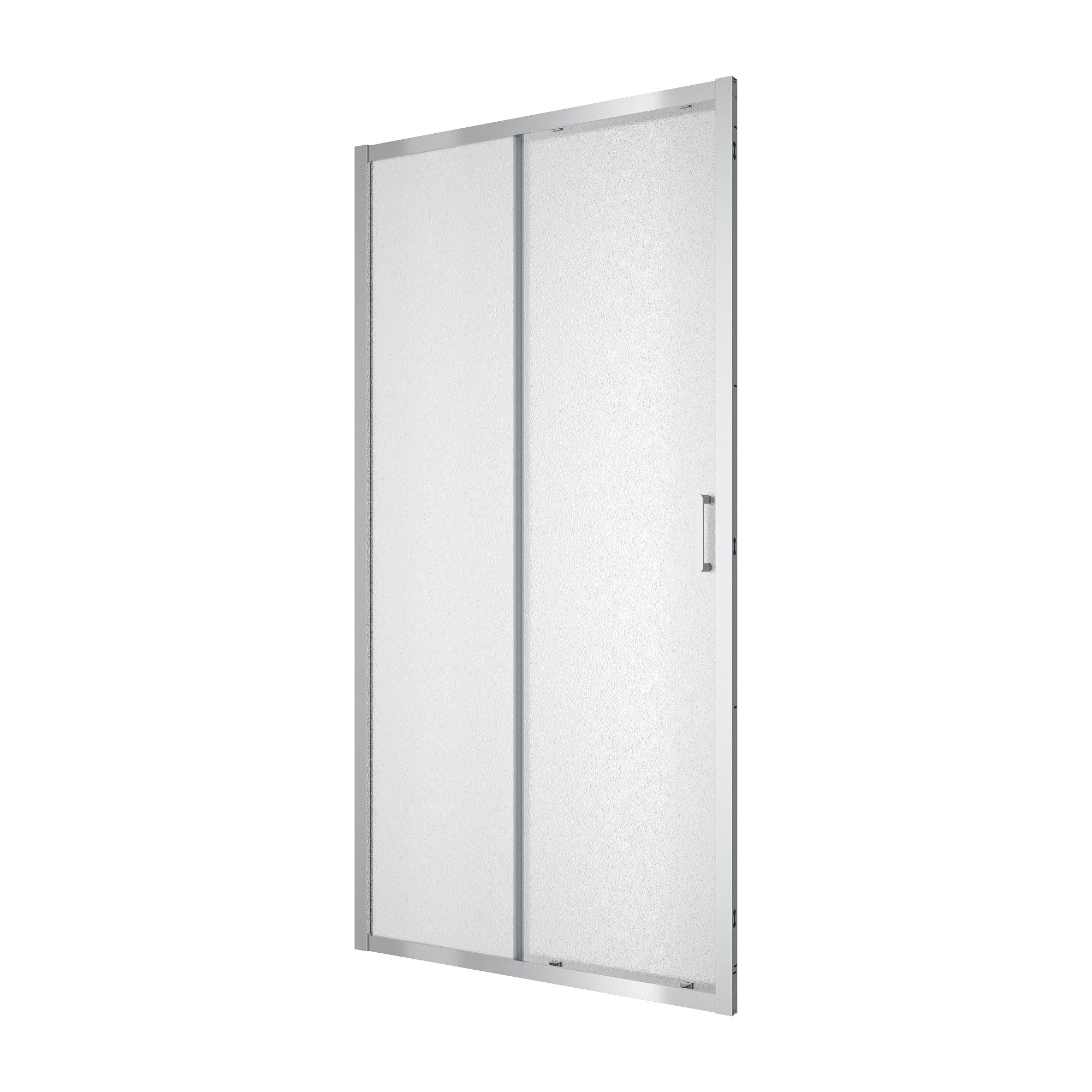 Line Pro sliding shower doors, two-piece, 1000mm, chrome, 6mm grape glass