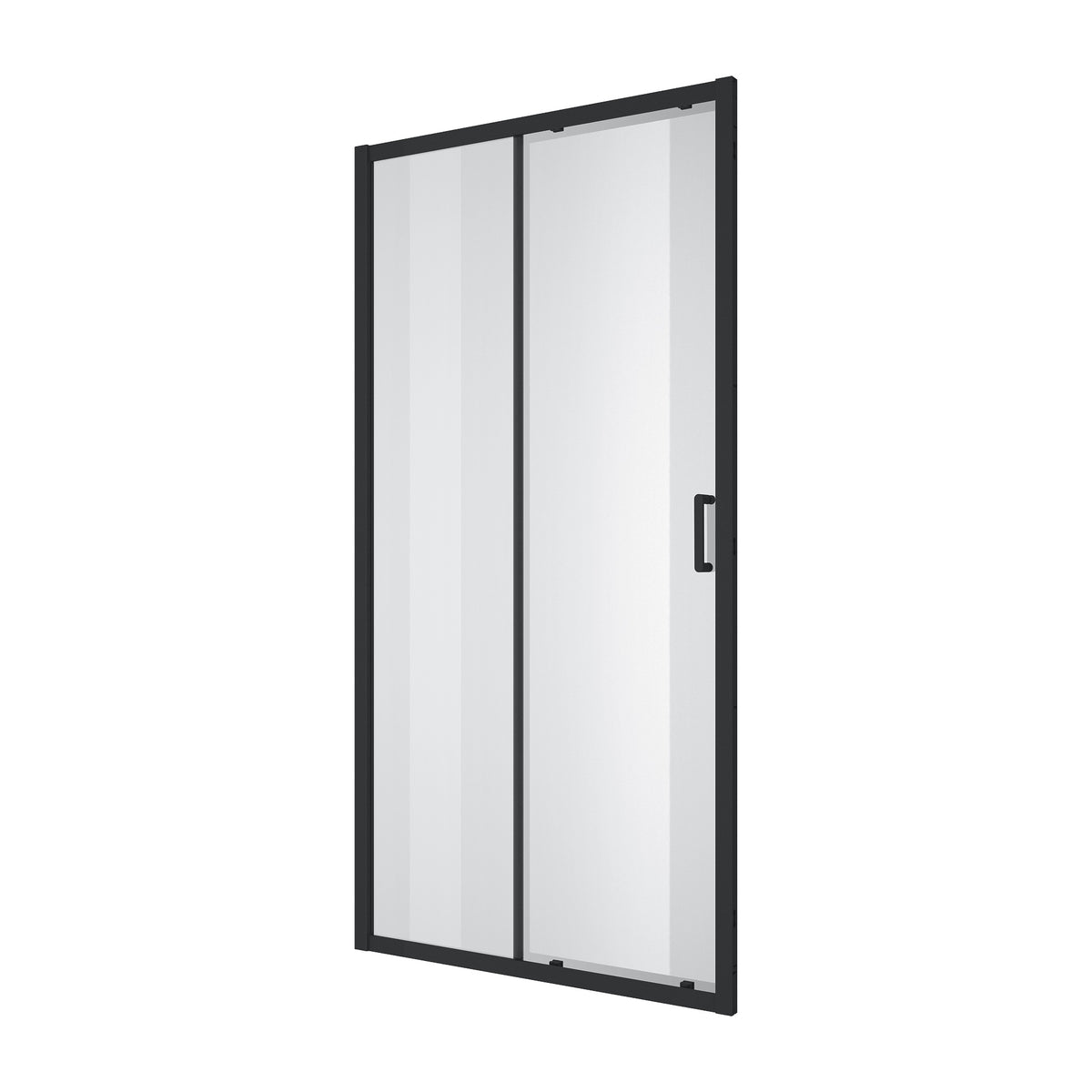 Line Pro Puerta de ducha corredera de dos elementos, 1000 mm, negro mate, cristal clear de 6 mm