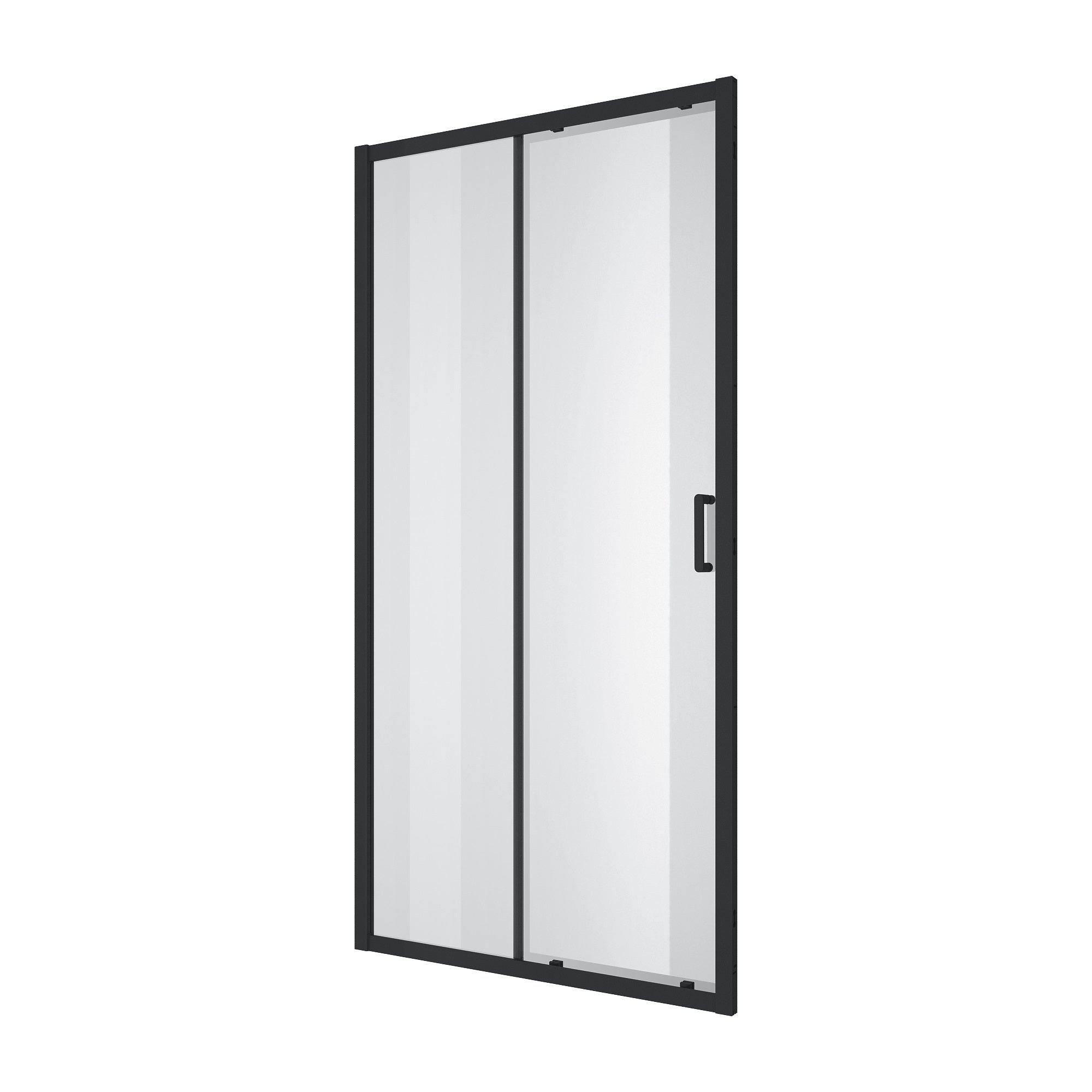 Line Pro Schiebetür, zweiteilig, 1000 mm, Mattschwarz, Glas 6 mm Clear