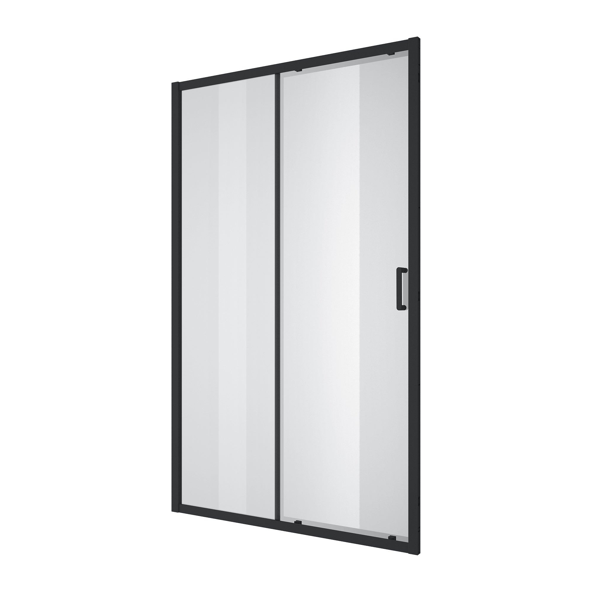 Sprchové dveře posuvné, dvoudílné Line Pro 1200mm, matně černé, sklo 6mm clear