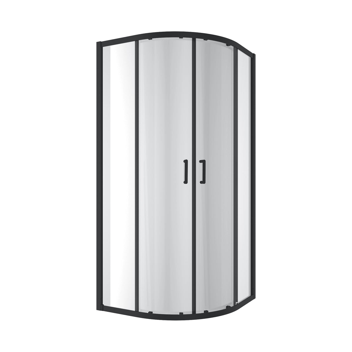 Line ARC Kabina prysznicowa przesuwna, półokrągła 900x900 mm, czarny mat, szkło 6 mm clear