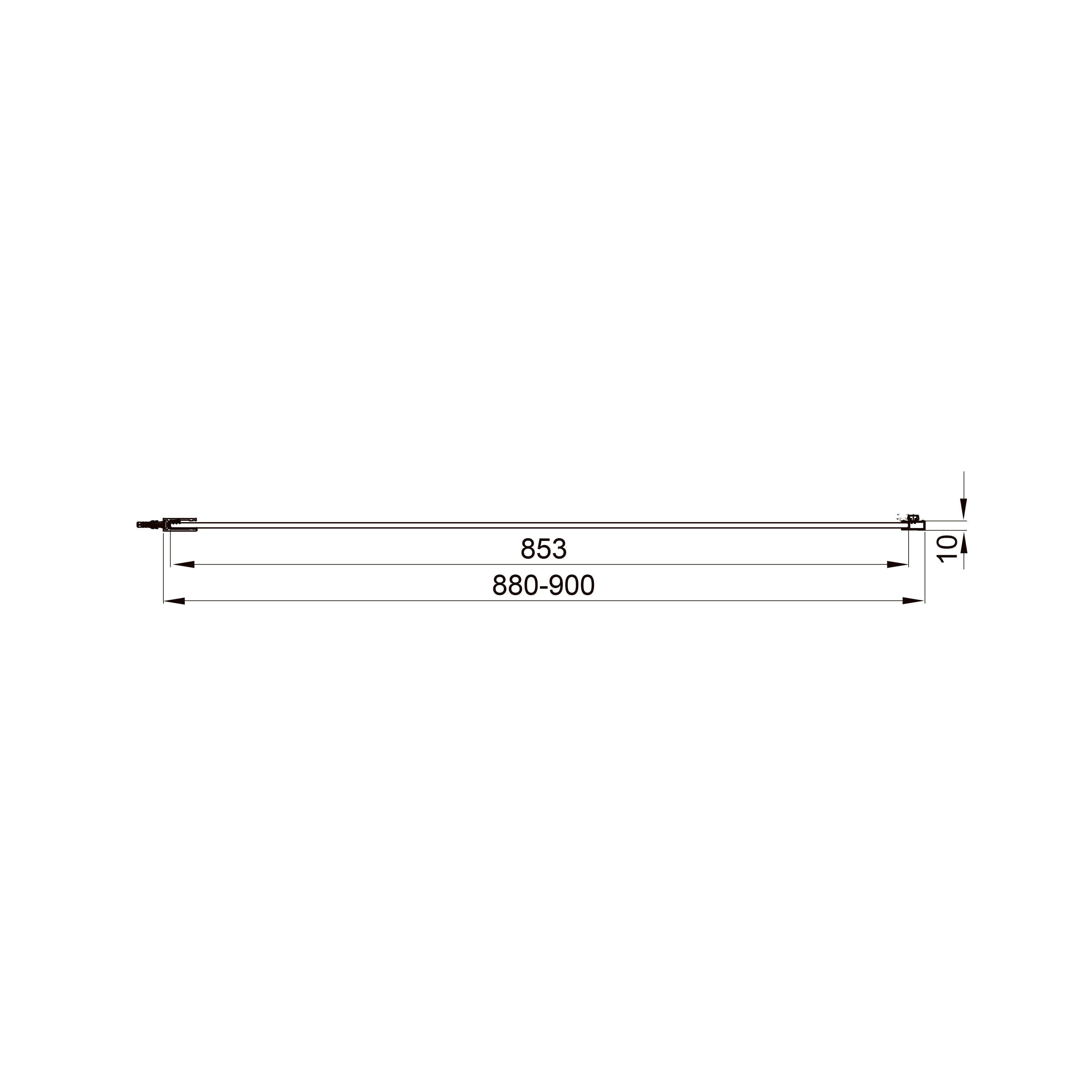 Line Pro Fixed side panel, 900mm, chrome, 6mm clear glass