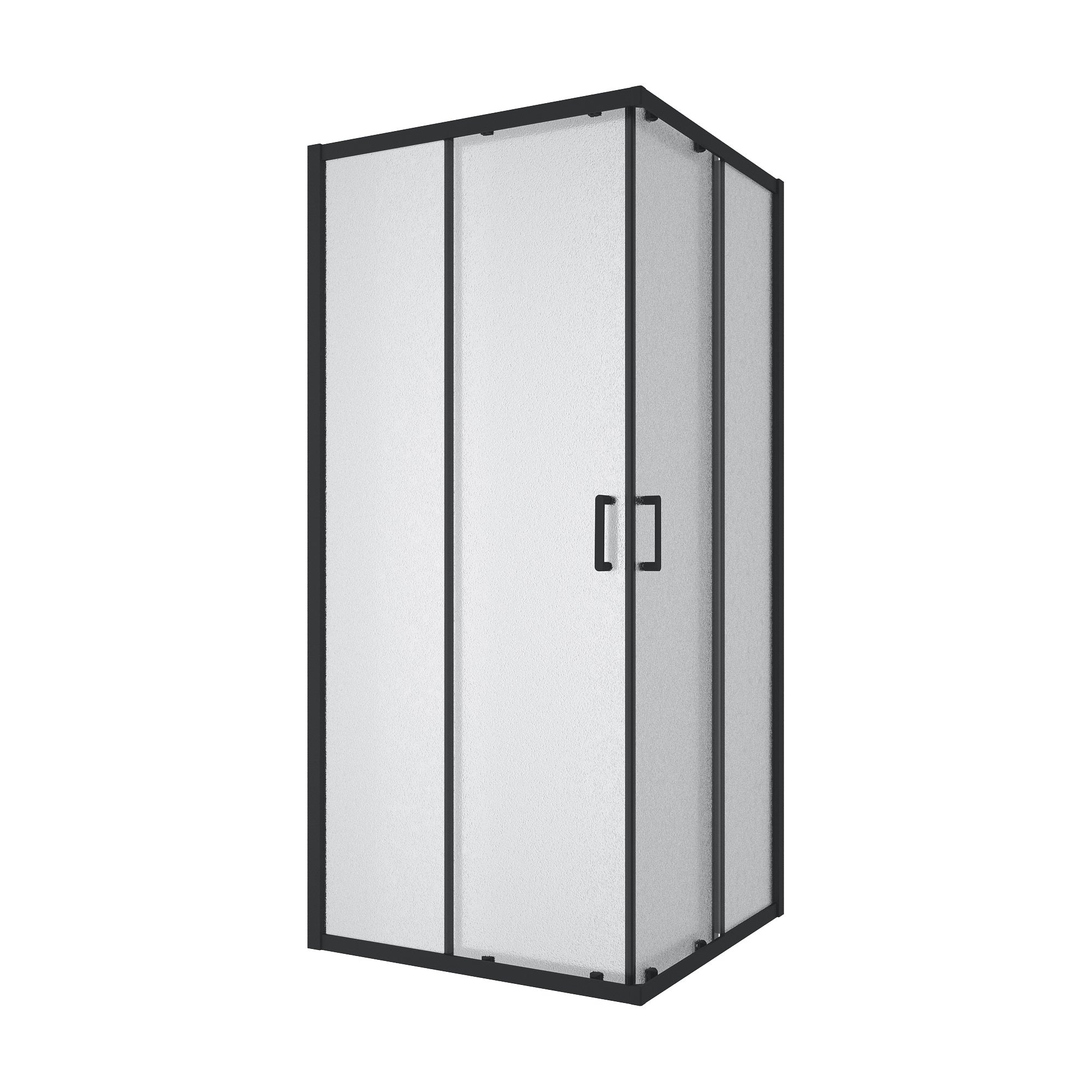 Line Cube Schiebetürduschkabine quadratisch 900x900mm, Mattschwarz, Glas 6mm Grape