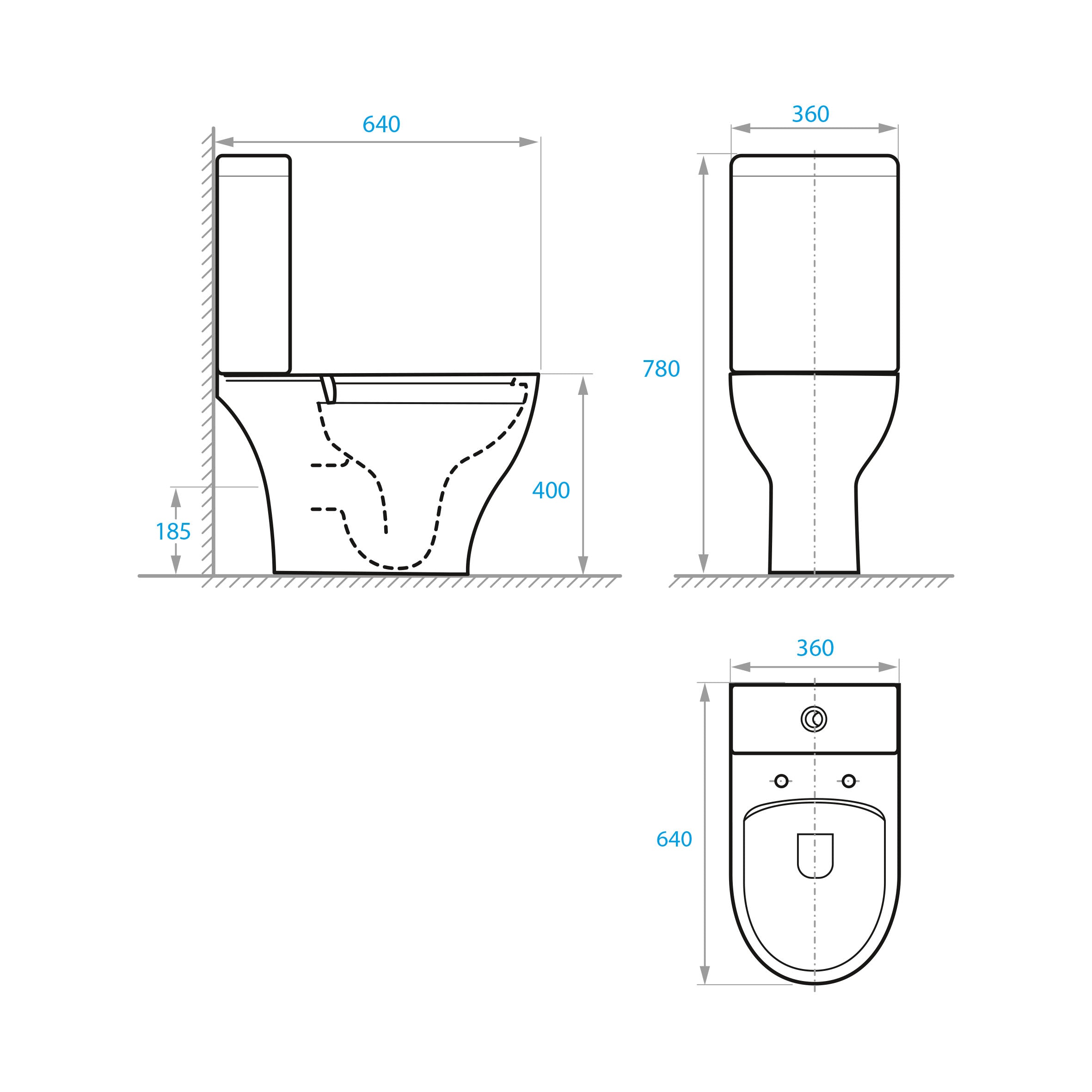 Orion Pro Rimless kombi: stojící WC se sedátkem Soft-close + nádržka