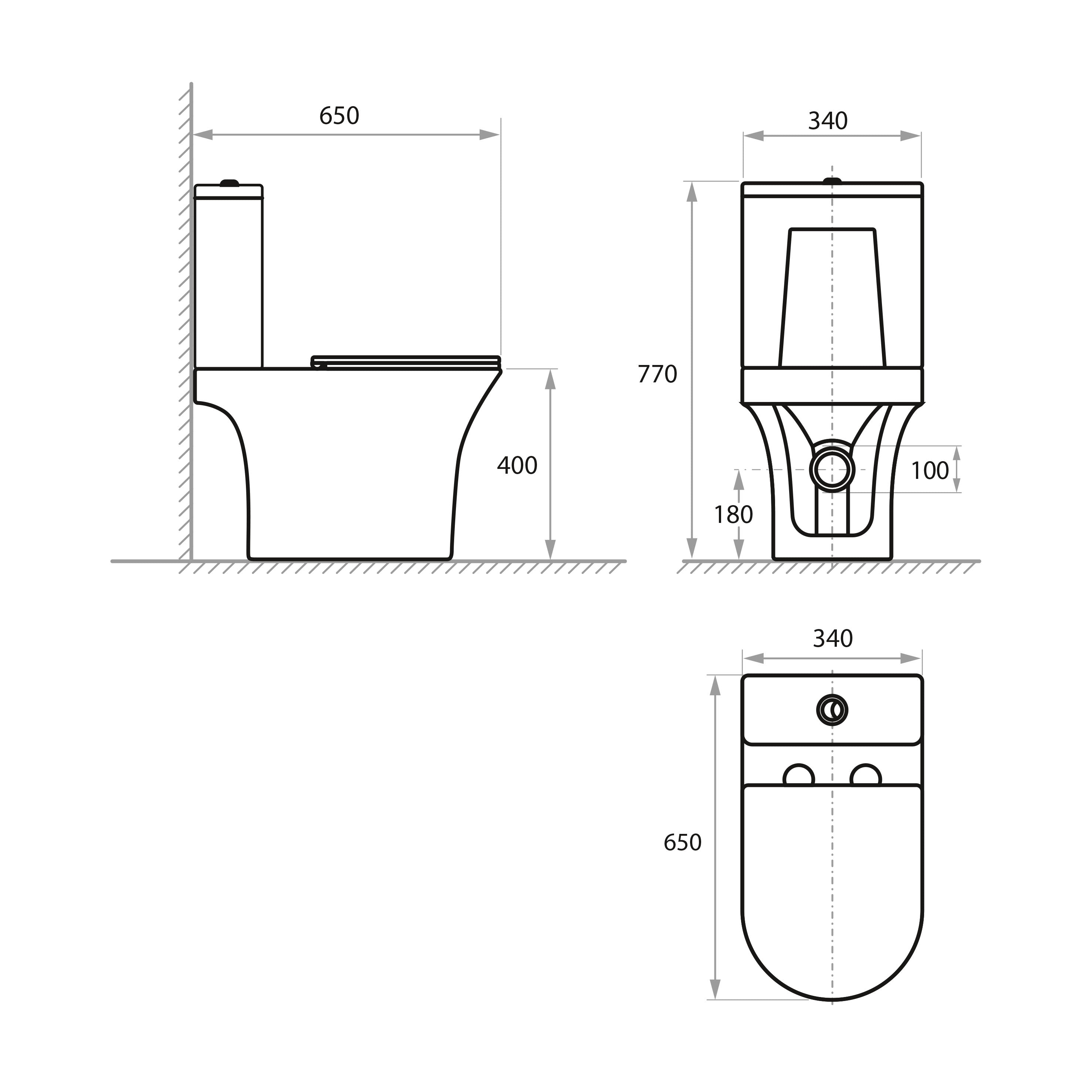 Stream Compacto: inodoro de pie con asiento Soft-close + cisterna