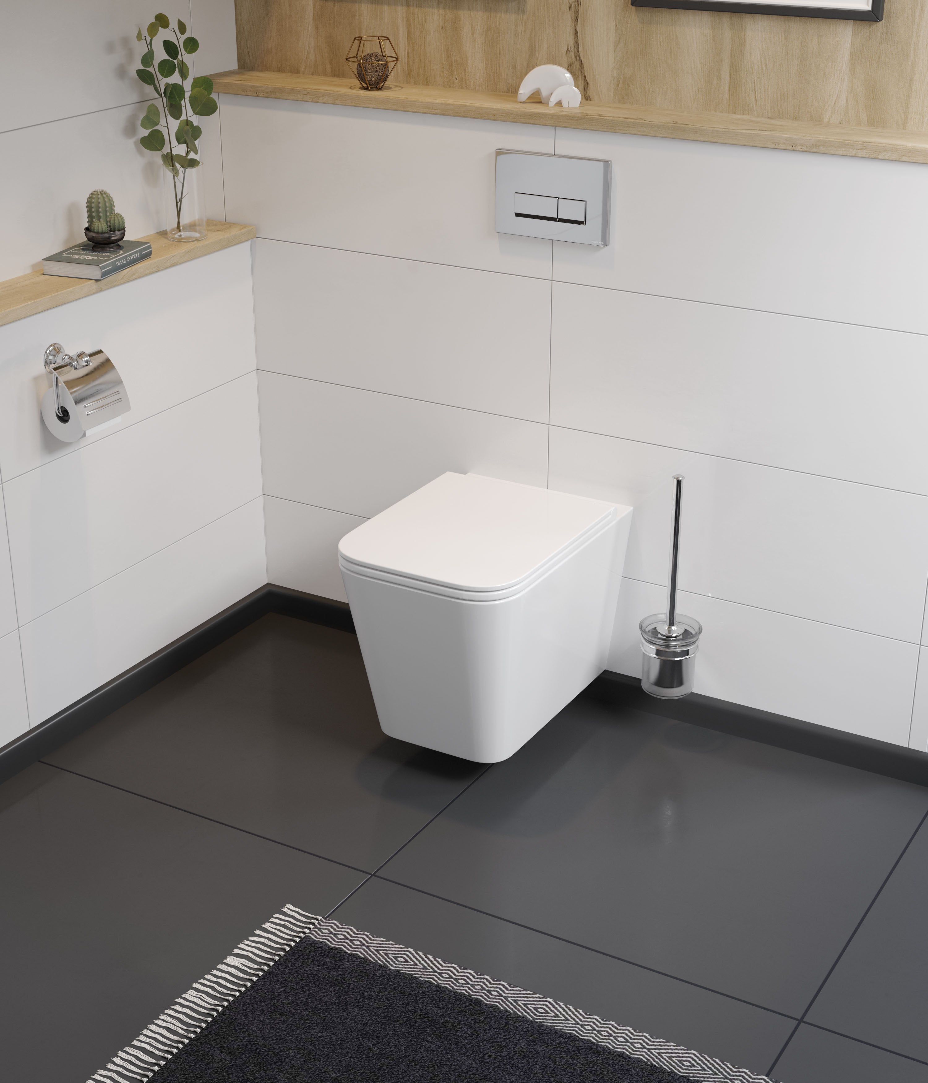 Kvadro wall-hung toilet with Soft-close seat (Tornado flush)