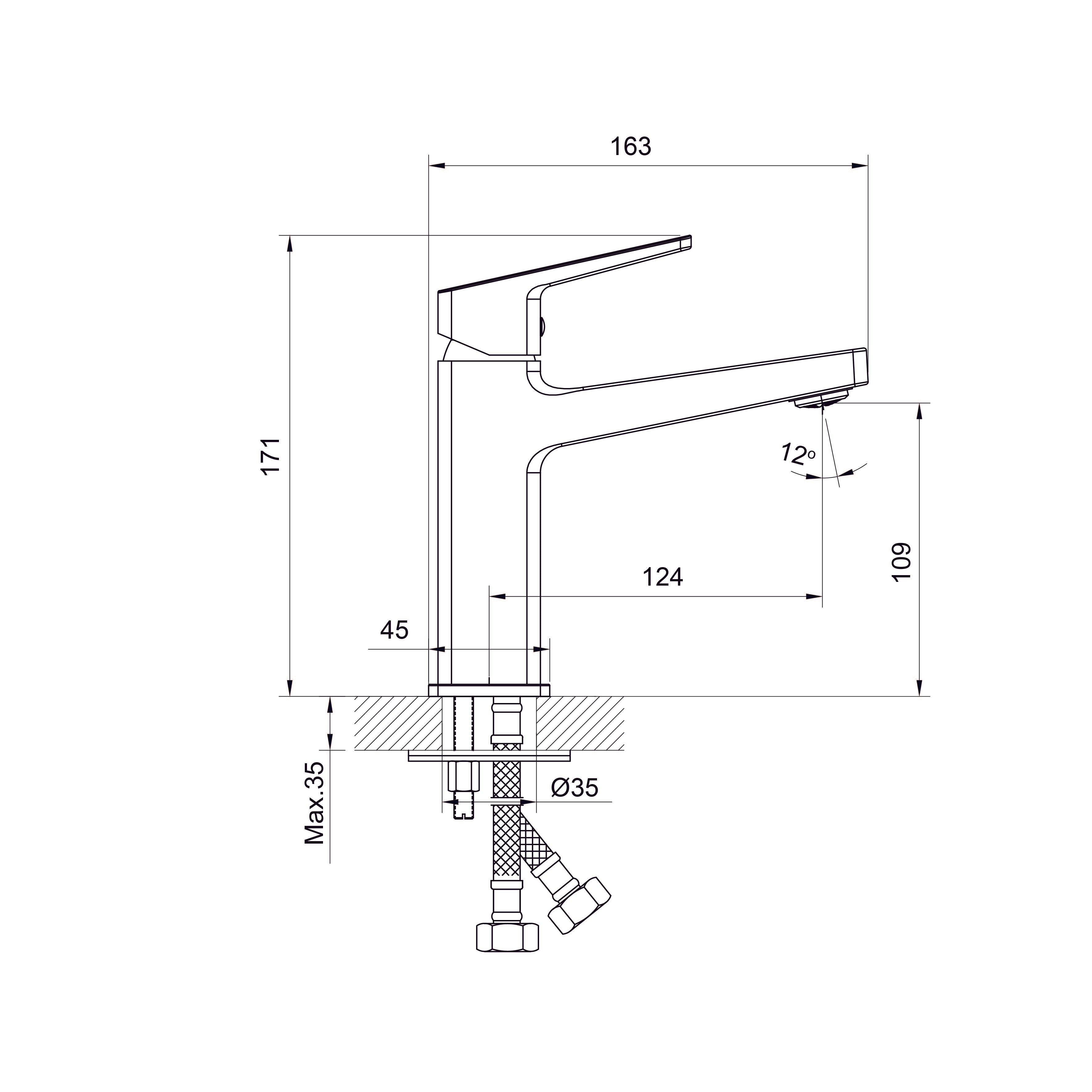 Cube umyvadlová baterie, matně černá