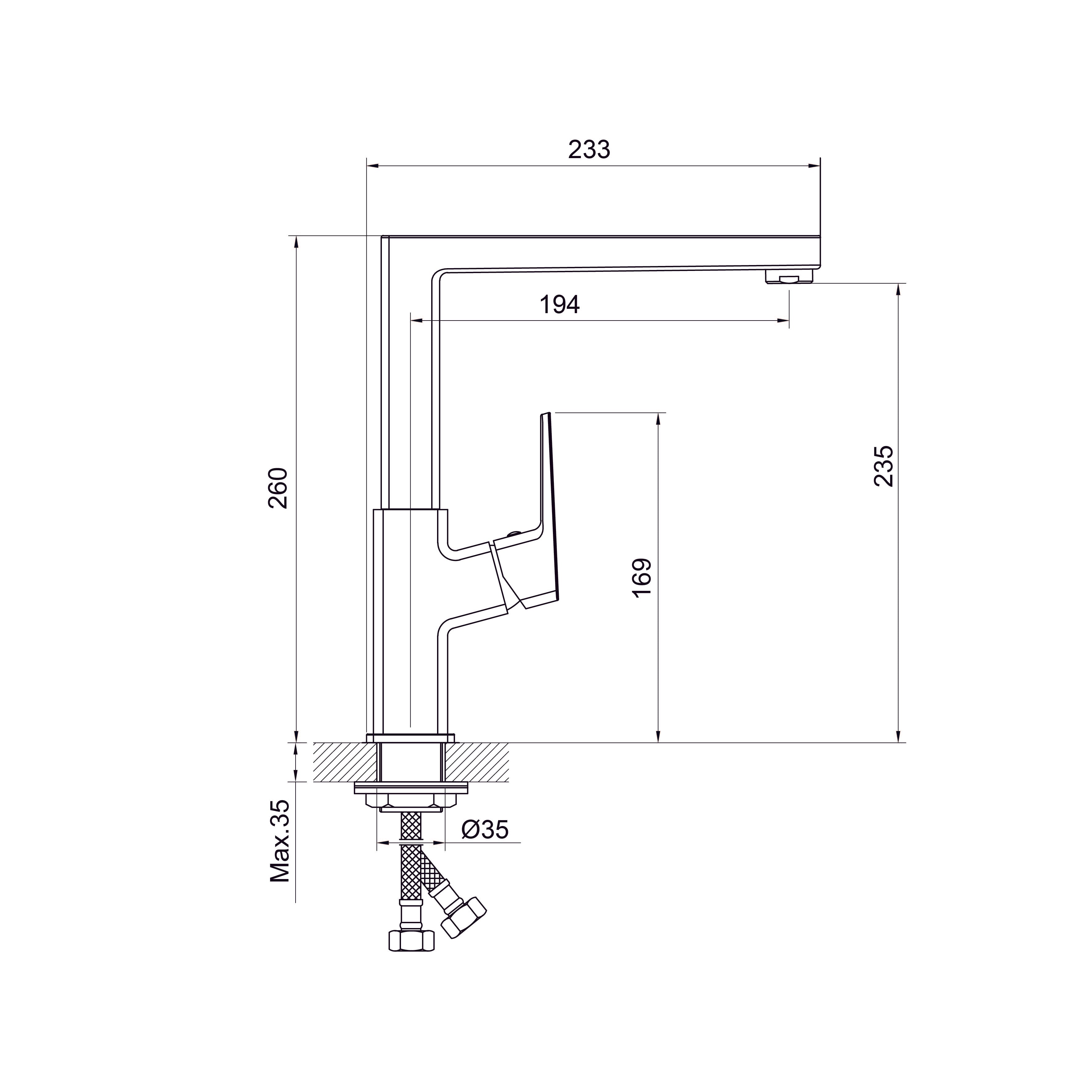 Cube Kitchen Grifo para cocina, negro mate