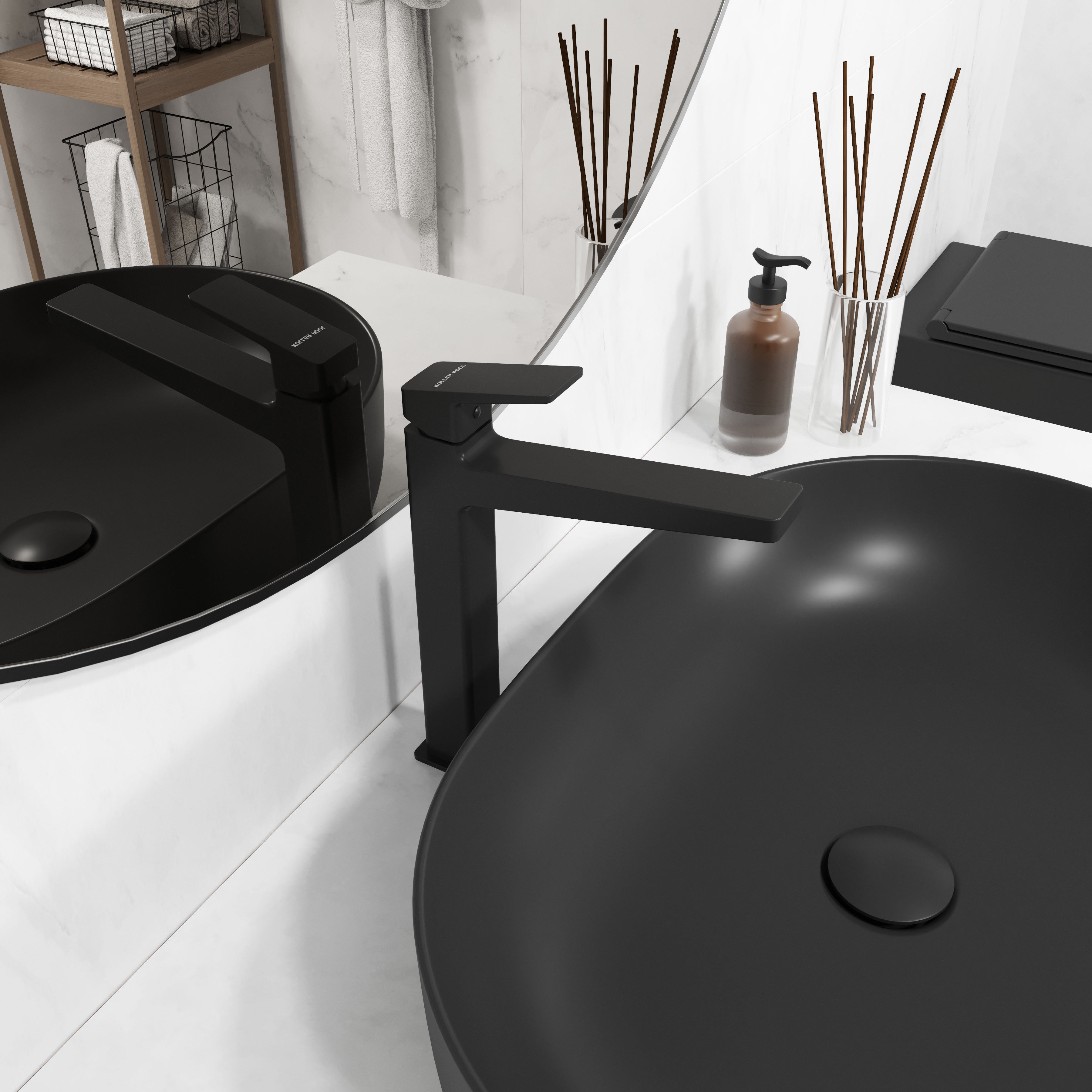 CUBE XL змішувач для умивальника, Black Matt