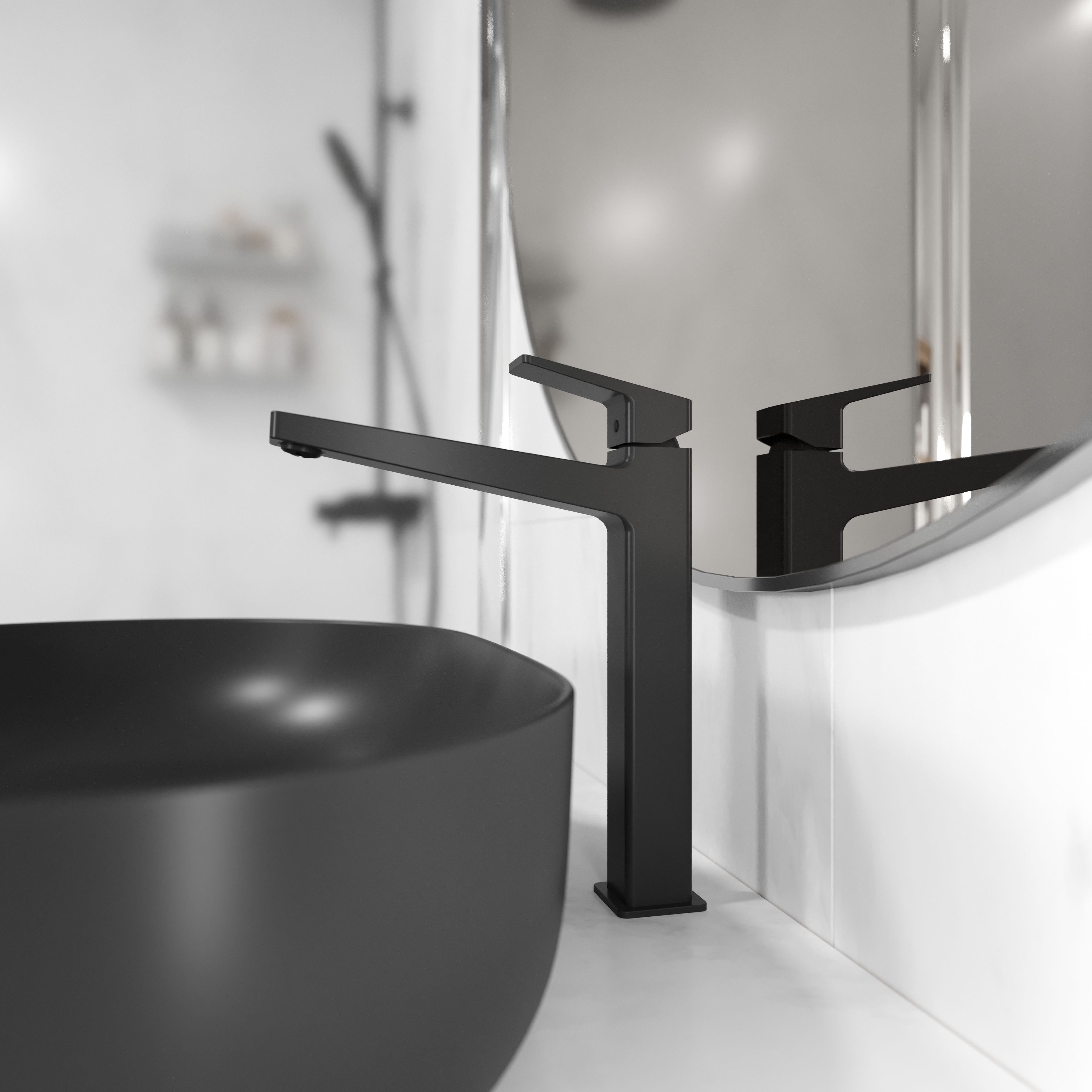 Cube XL washbasin faucet, matt black