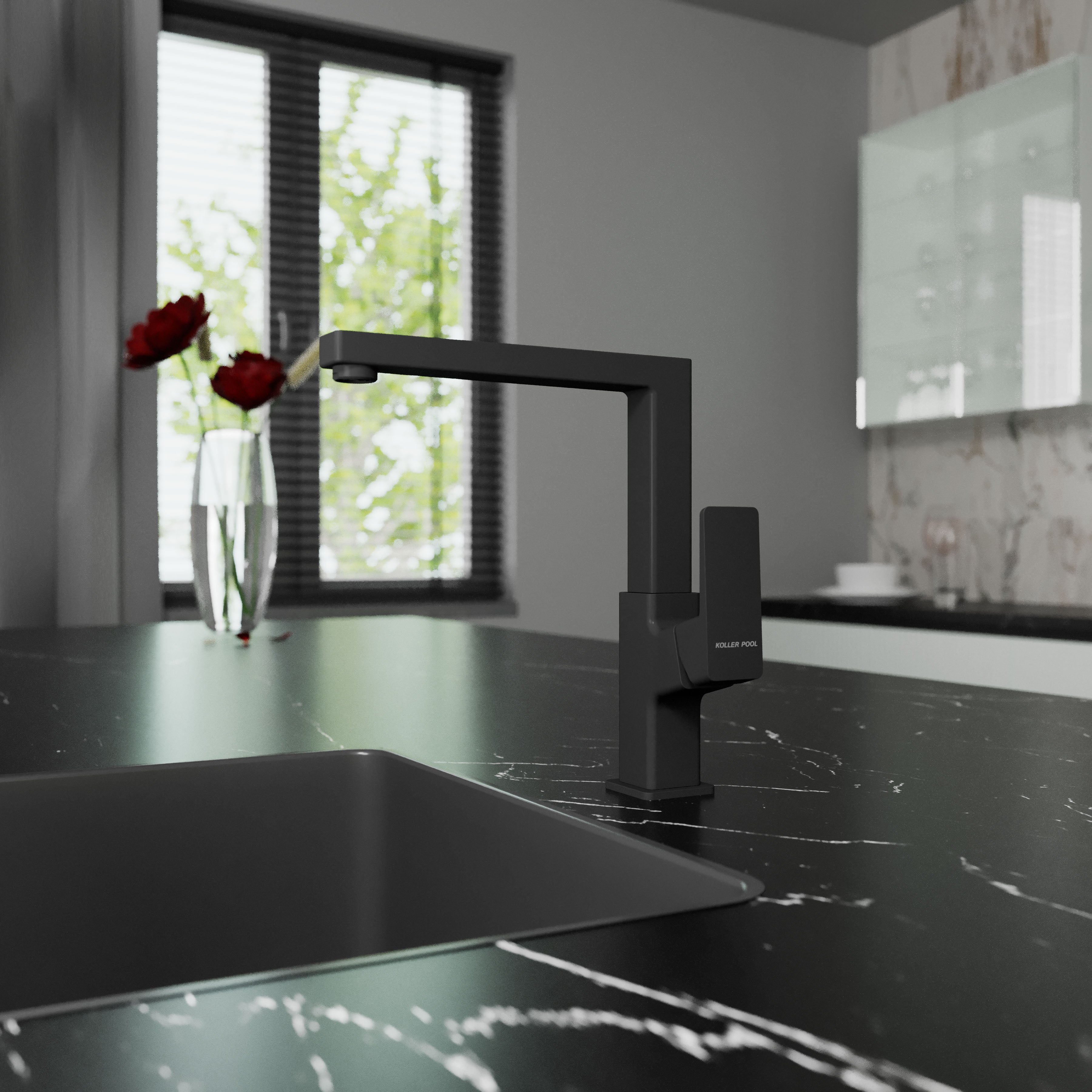 Cube Kitchen Grifo para cocina, negro mate