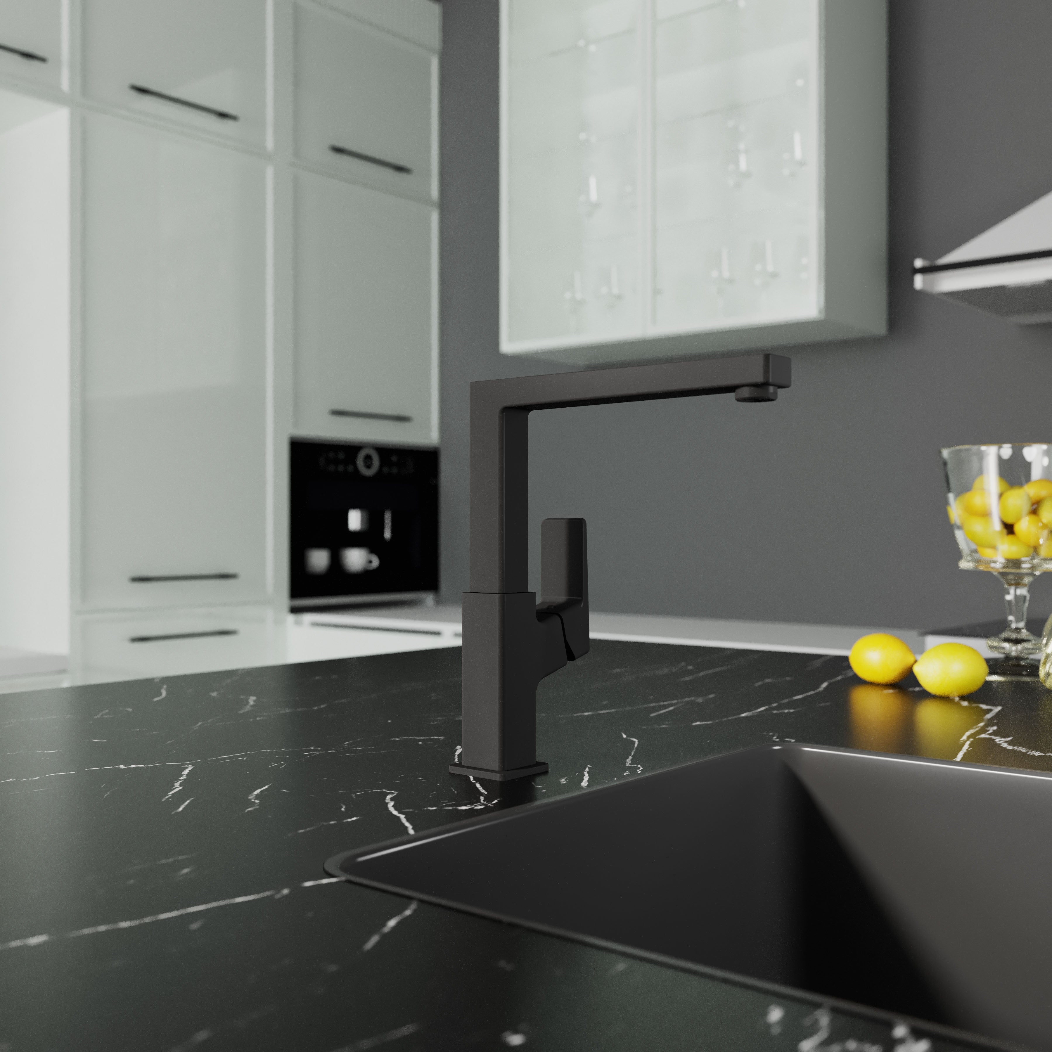 Cube Kitchen Grifo para cocina, negro mate