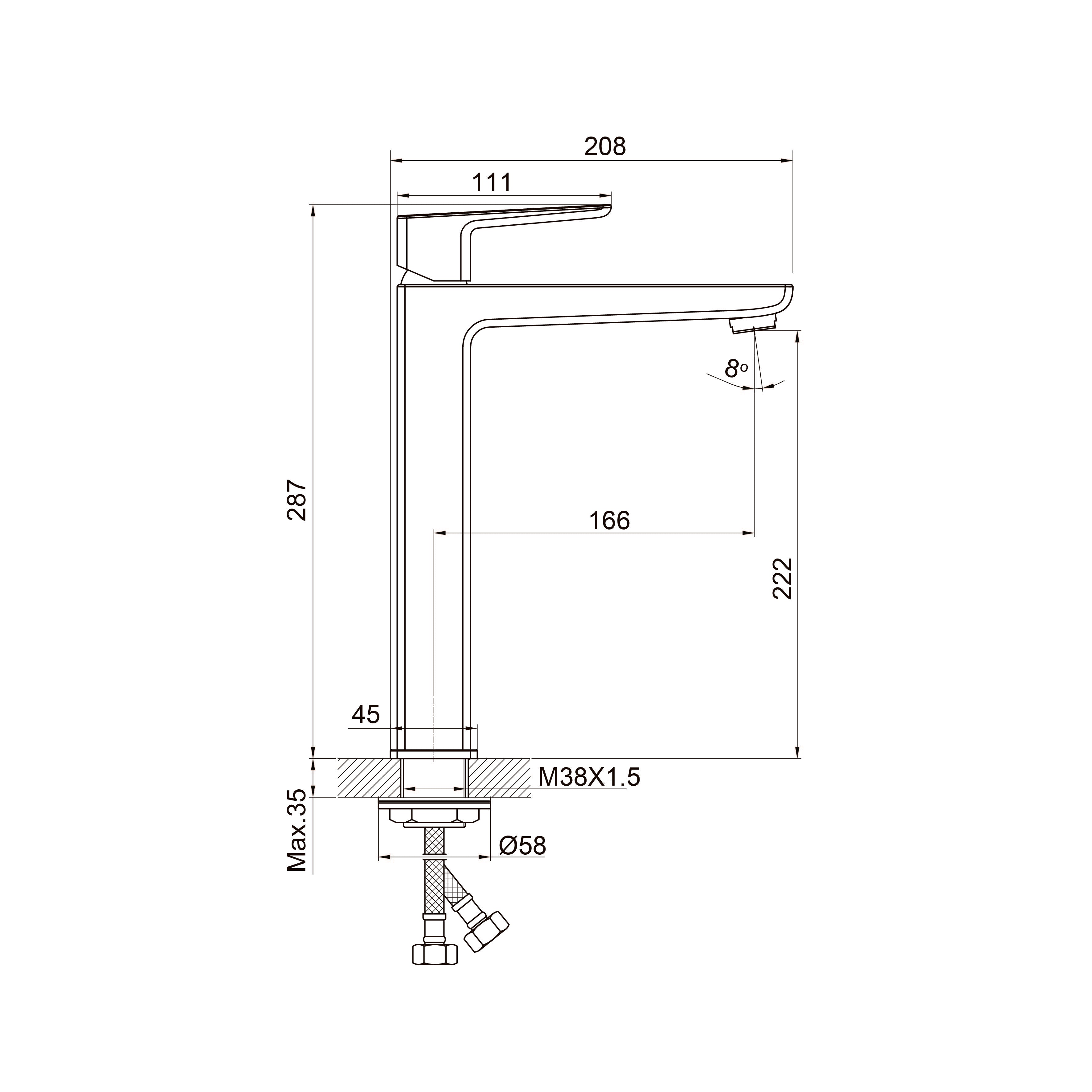 Integro Pro XL Grifo alto para lavabo