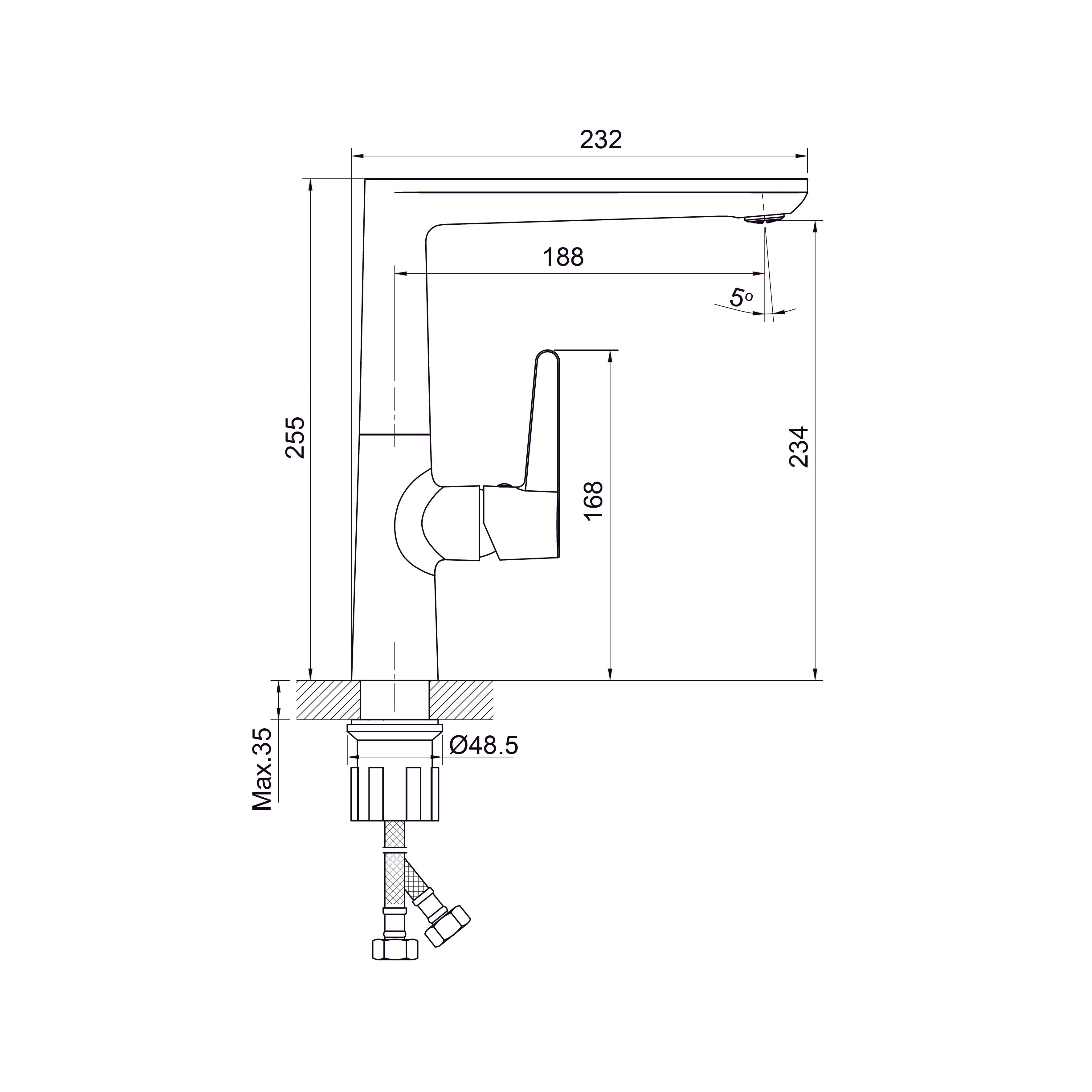 Dakota Kitchen kuchyňská baterie, matně černá