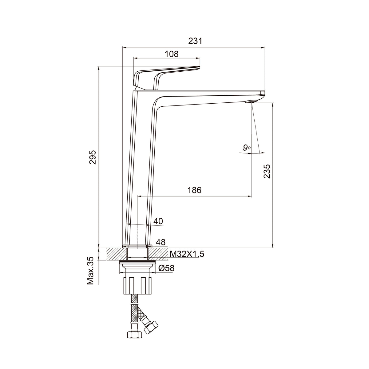 Tera XL Grifo para lavabo