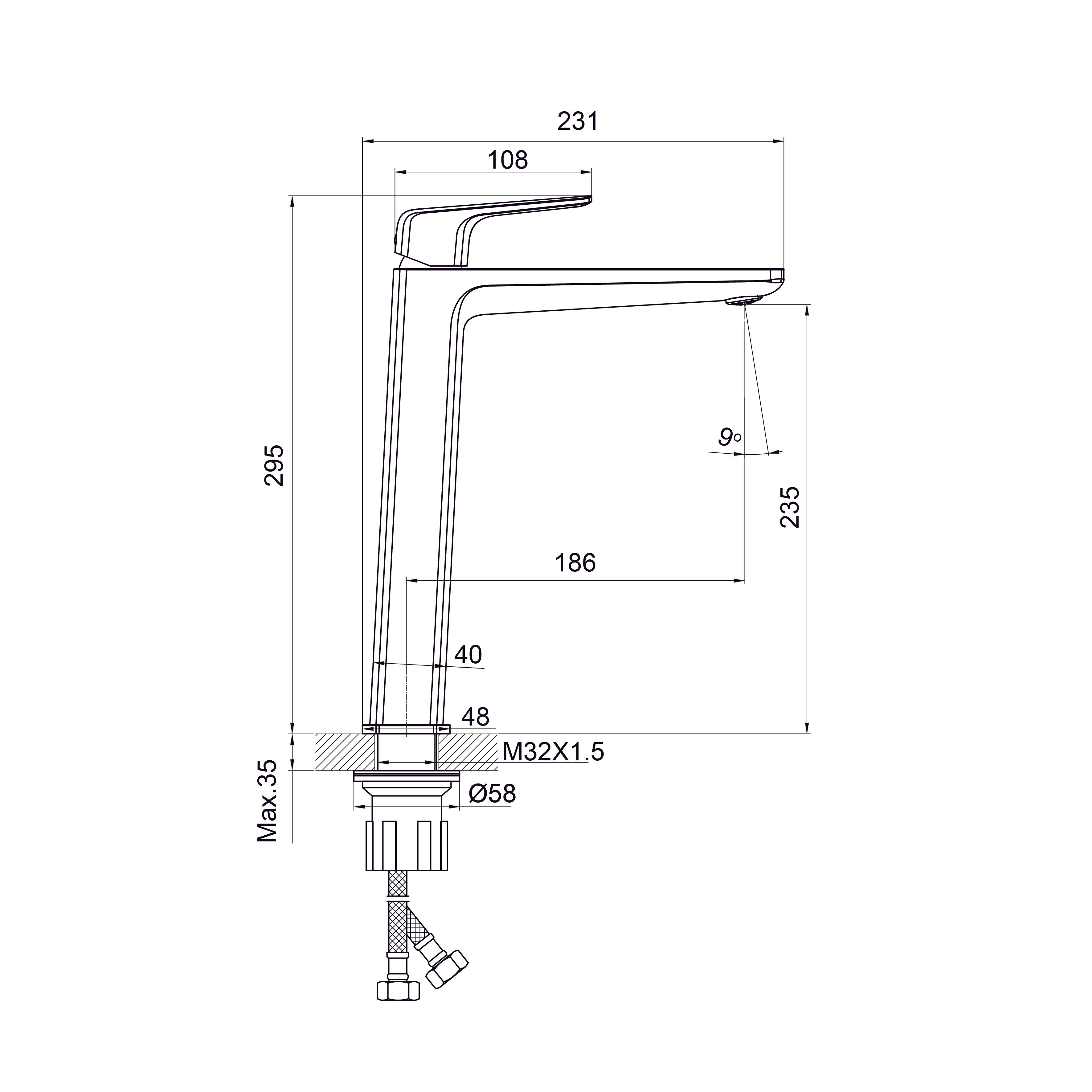 Tera XL Grifo para lavabo