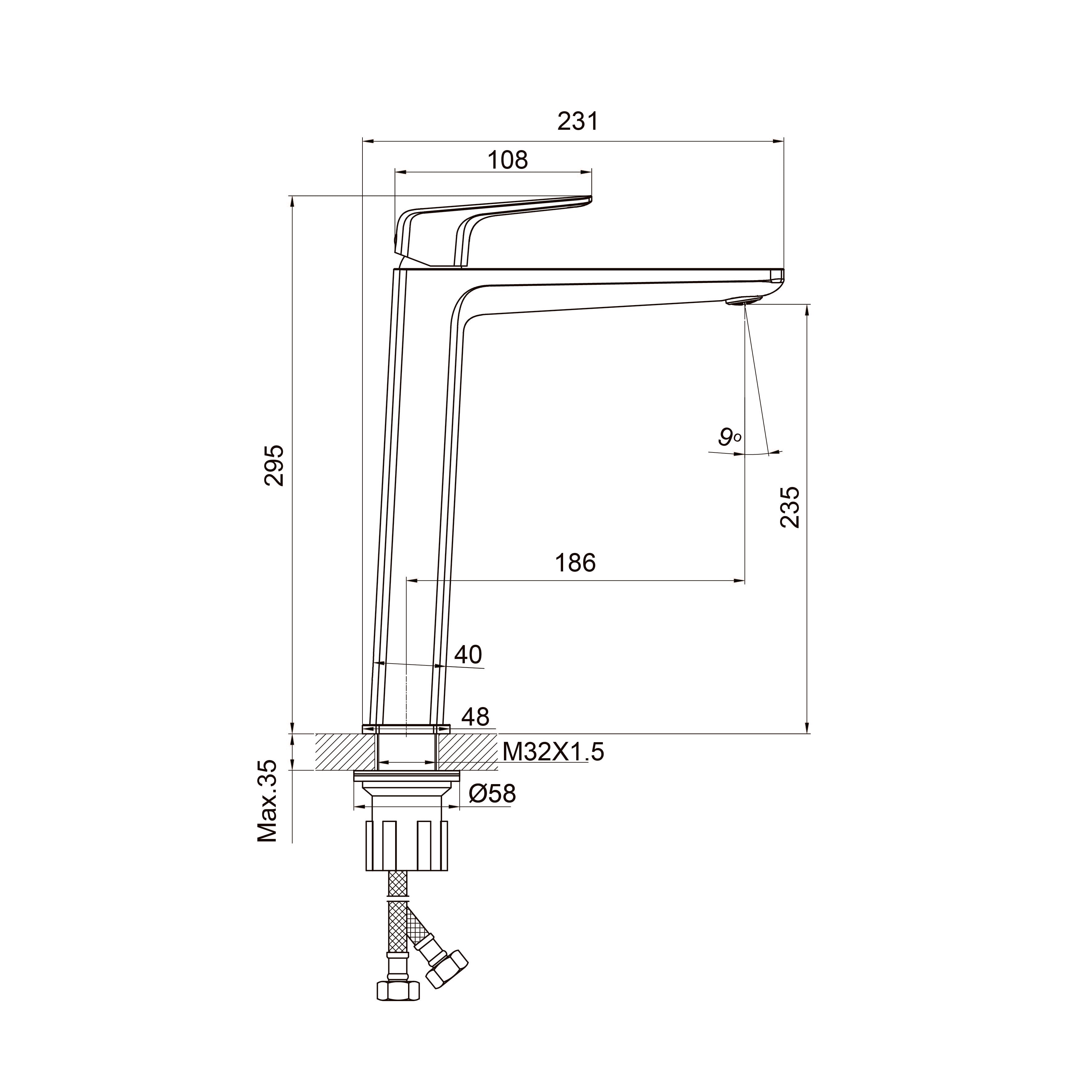 Tera XL Grifo para lavabo