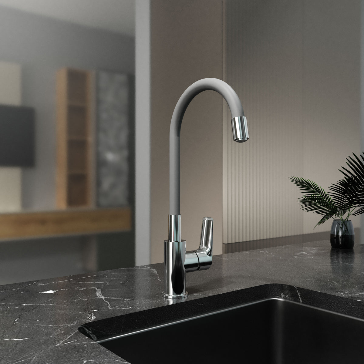 Kitchen Light Grifo para cocina, cromo-gris