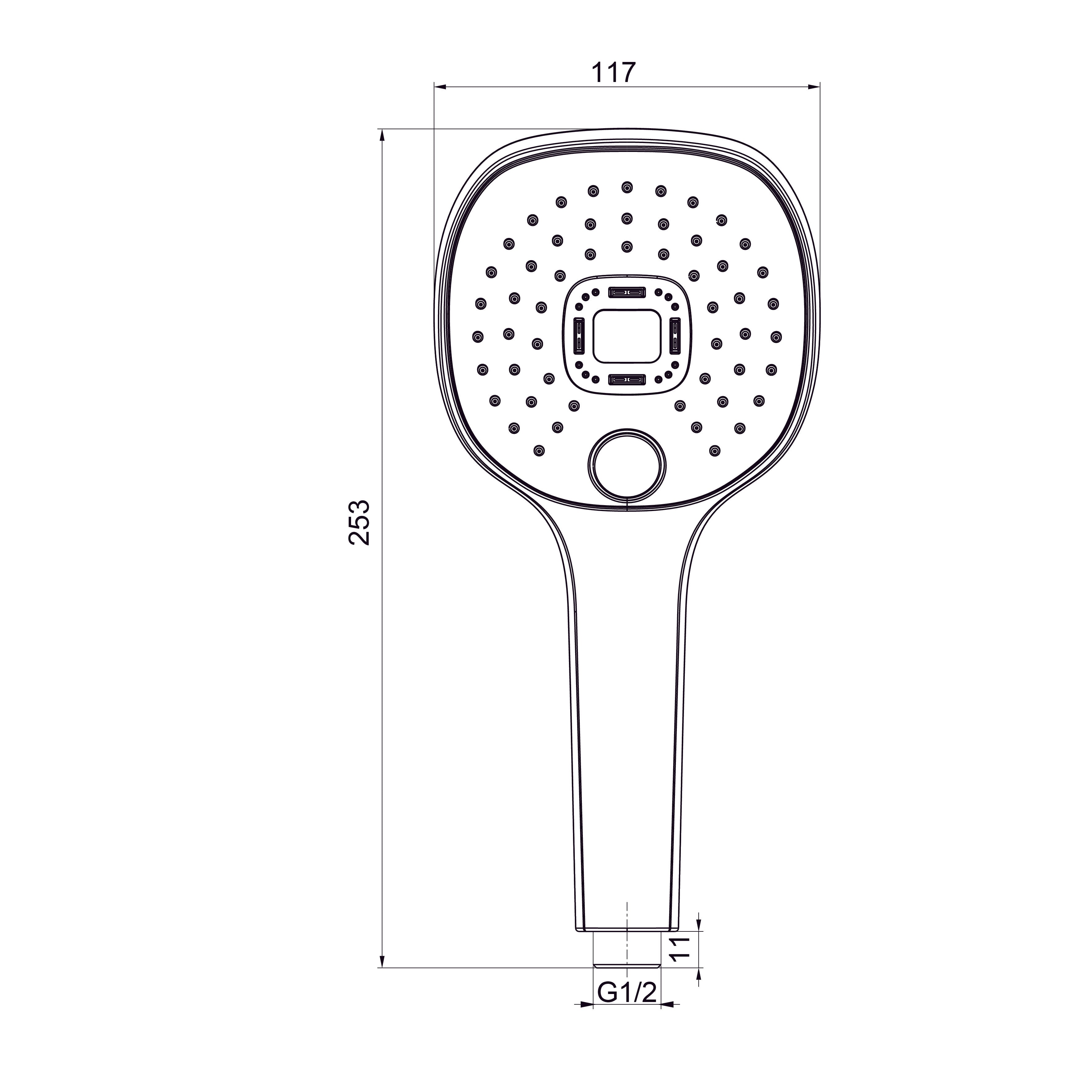 Handbrause PRO PLUS Chrom, 3 Modi (Regen/Nebel/Gemischt)